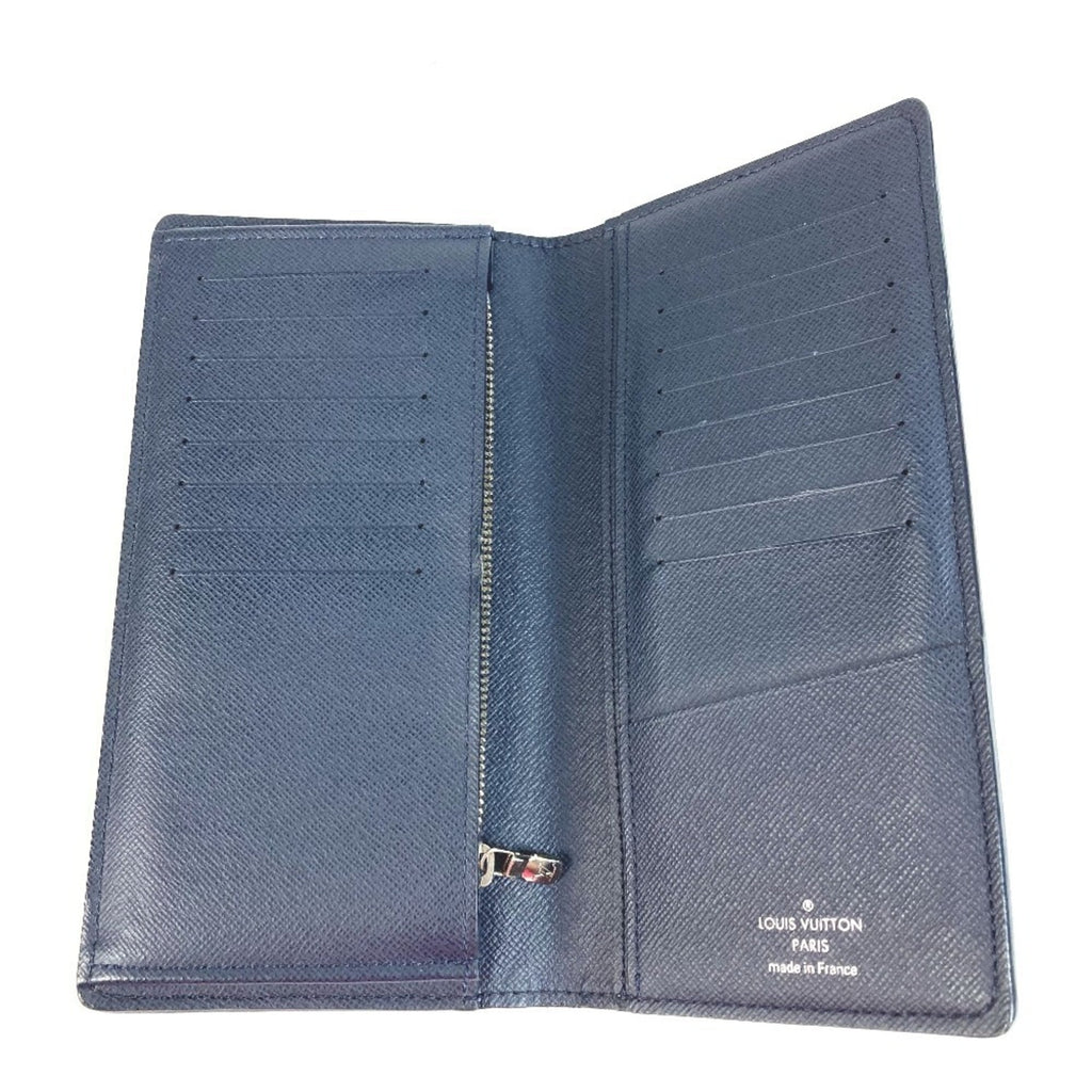 Louis Vuitton Blue Ocean Taiga Leather Leather Long Wallet
