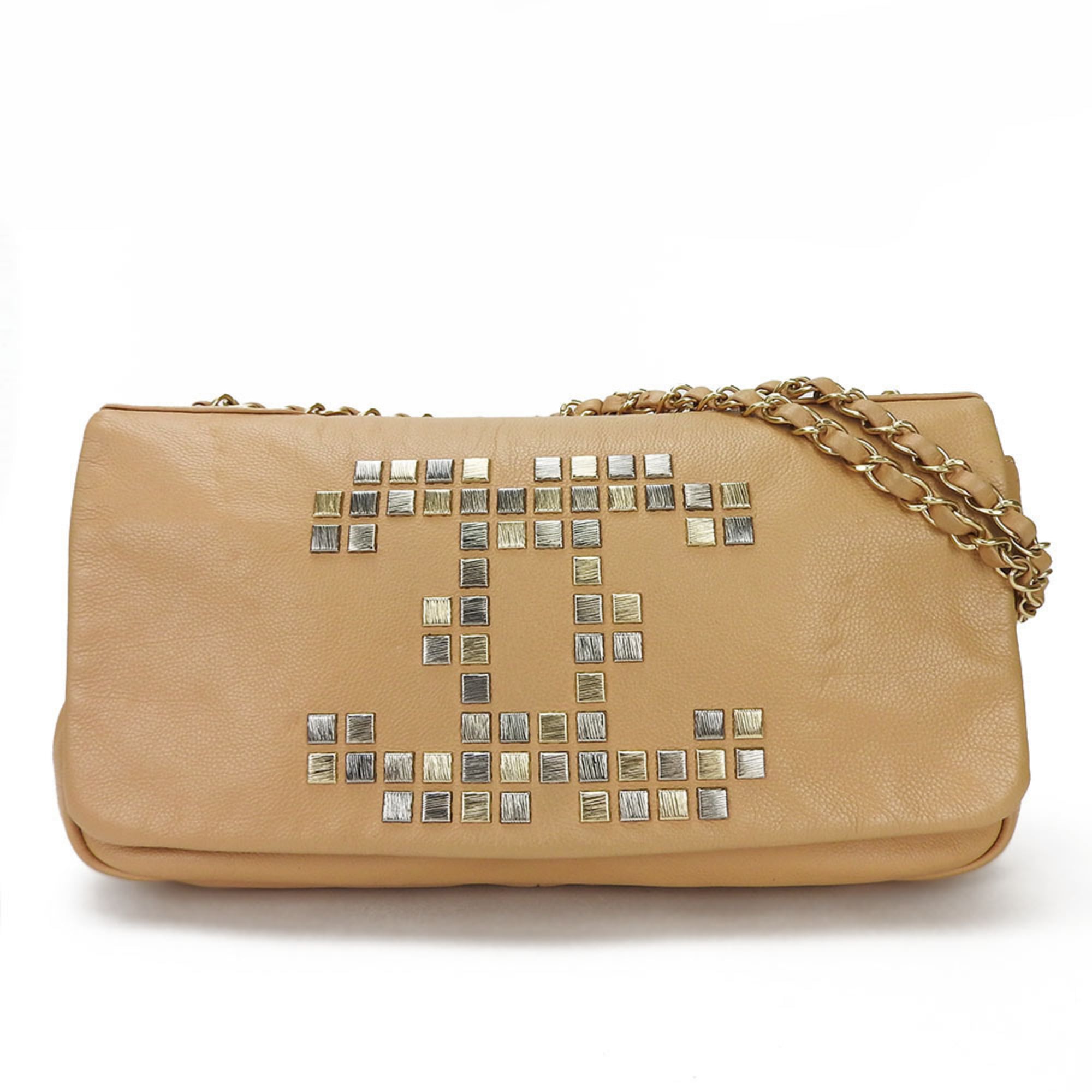 Chanel Beige Leather Shoulder Bag