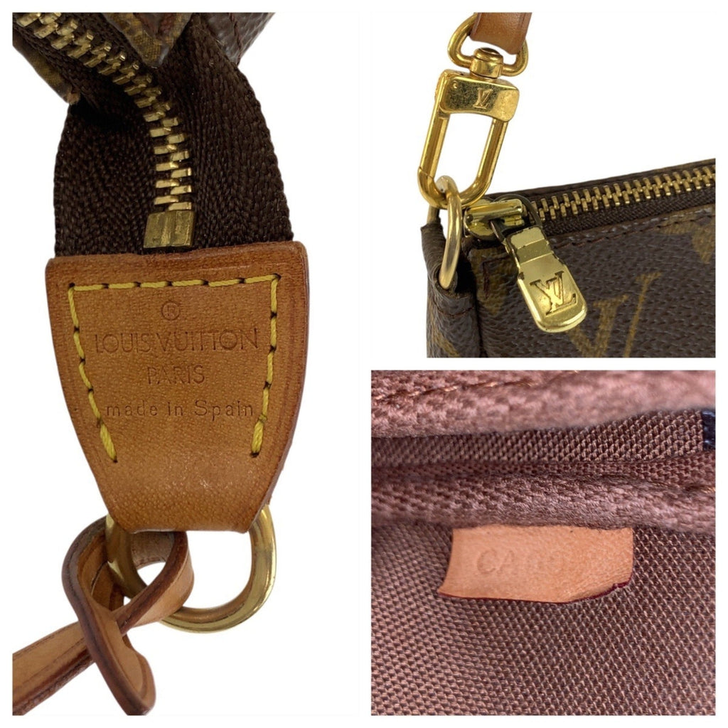 Louis Vuitton Brown Pvc Leather Handbag Pochette Pouch