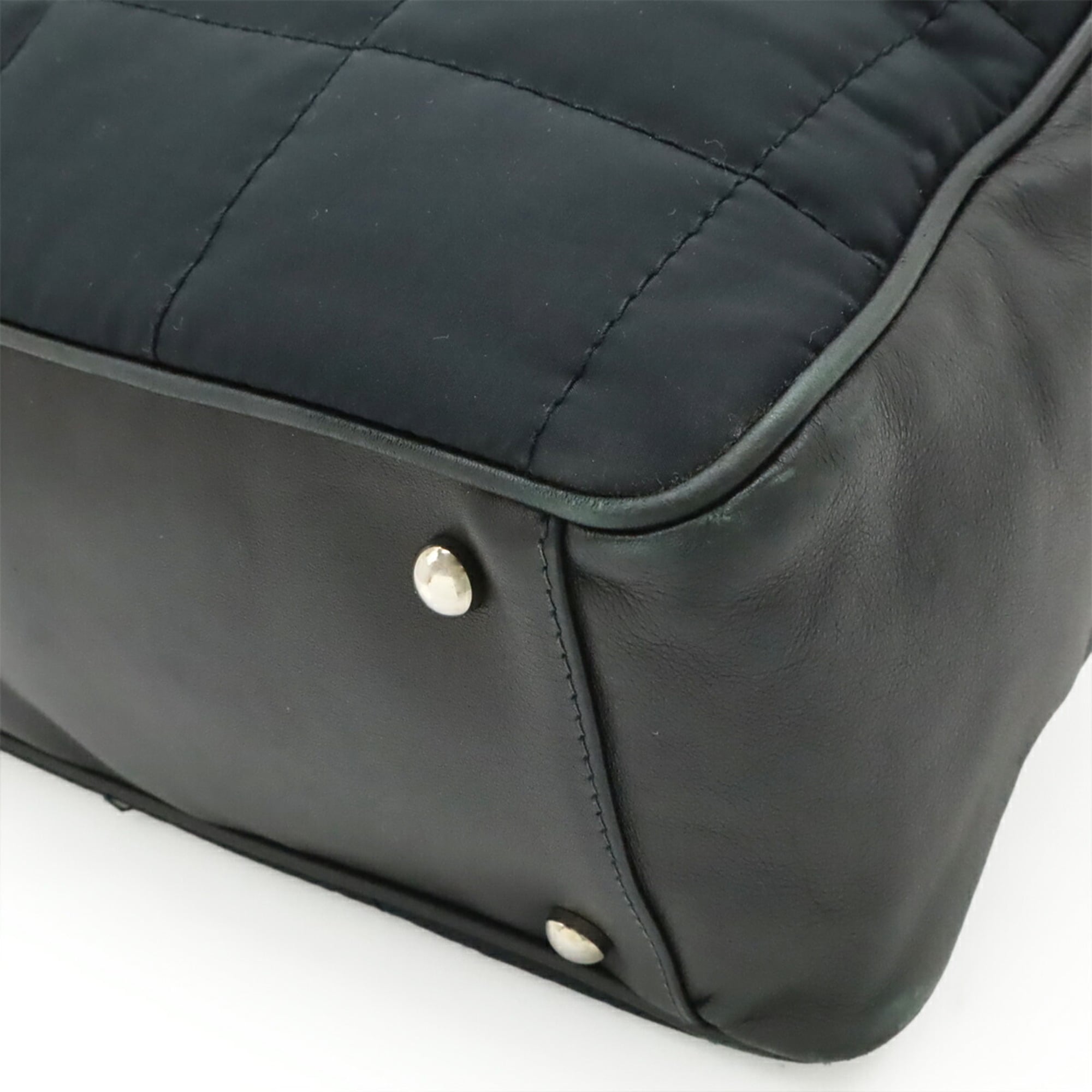 Chanel Black Nylon Leather Handbag