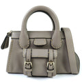 Chloé Gray Leather Handbag Shoulder Bag (Pre-Owned)