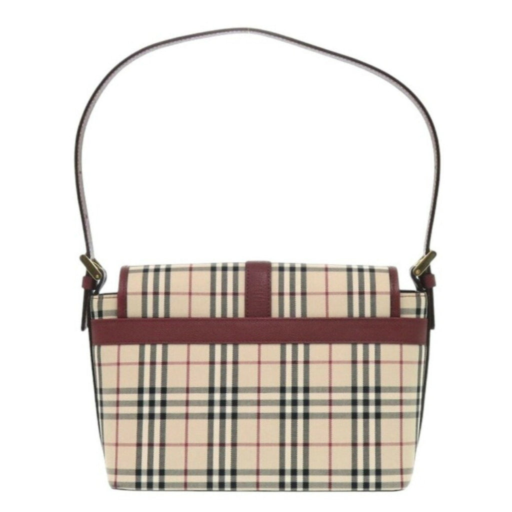 Burberry Beige Canvas Leather Handbag Shoulder Bag