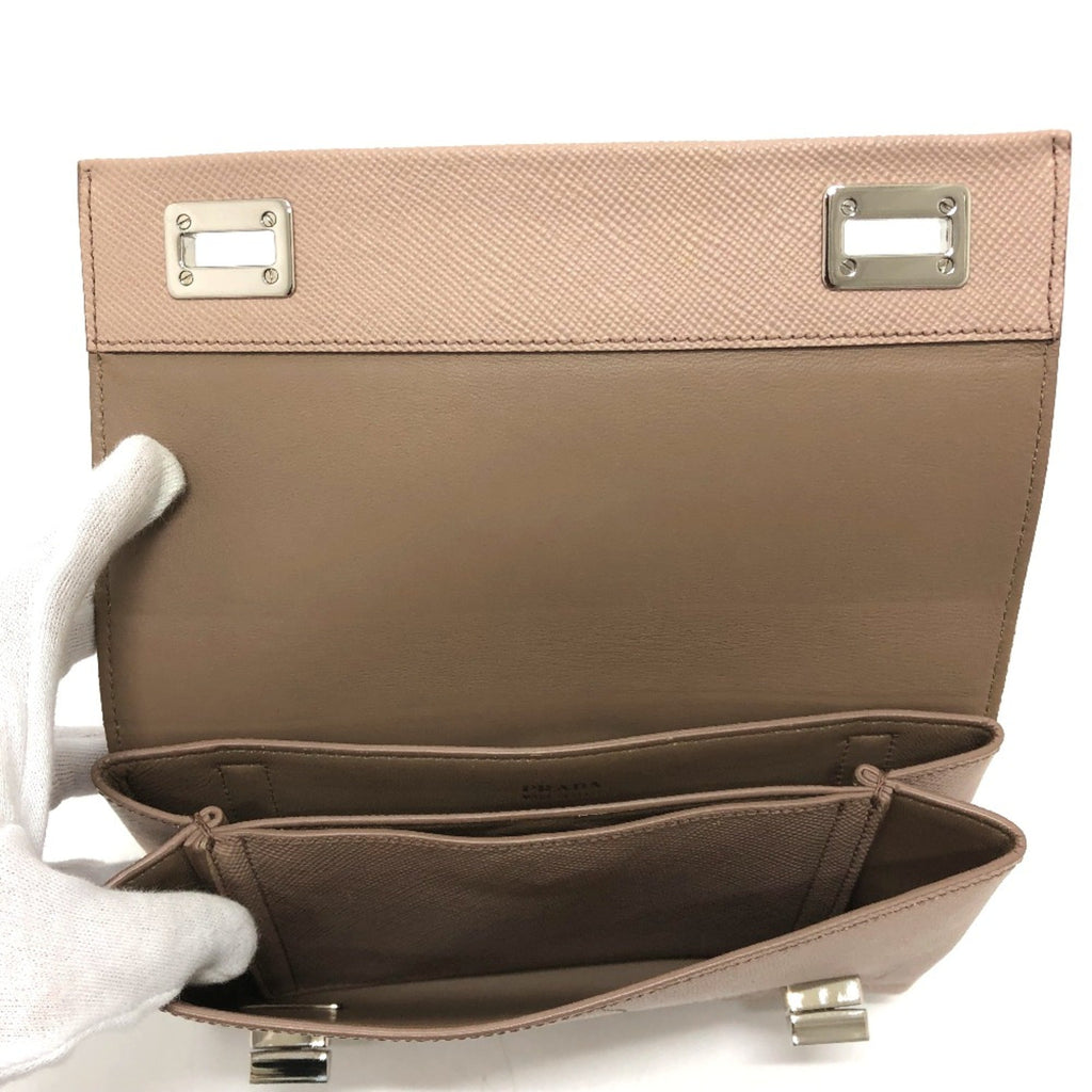 Prada Beige Leather Shoulder Bag
