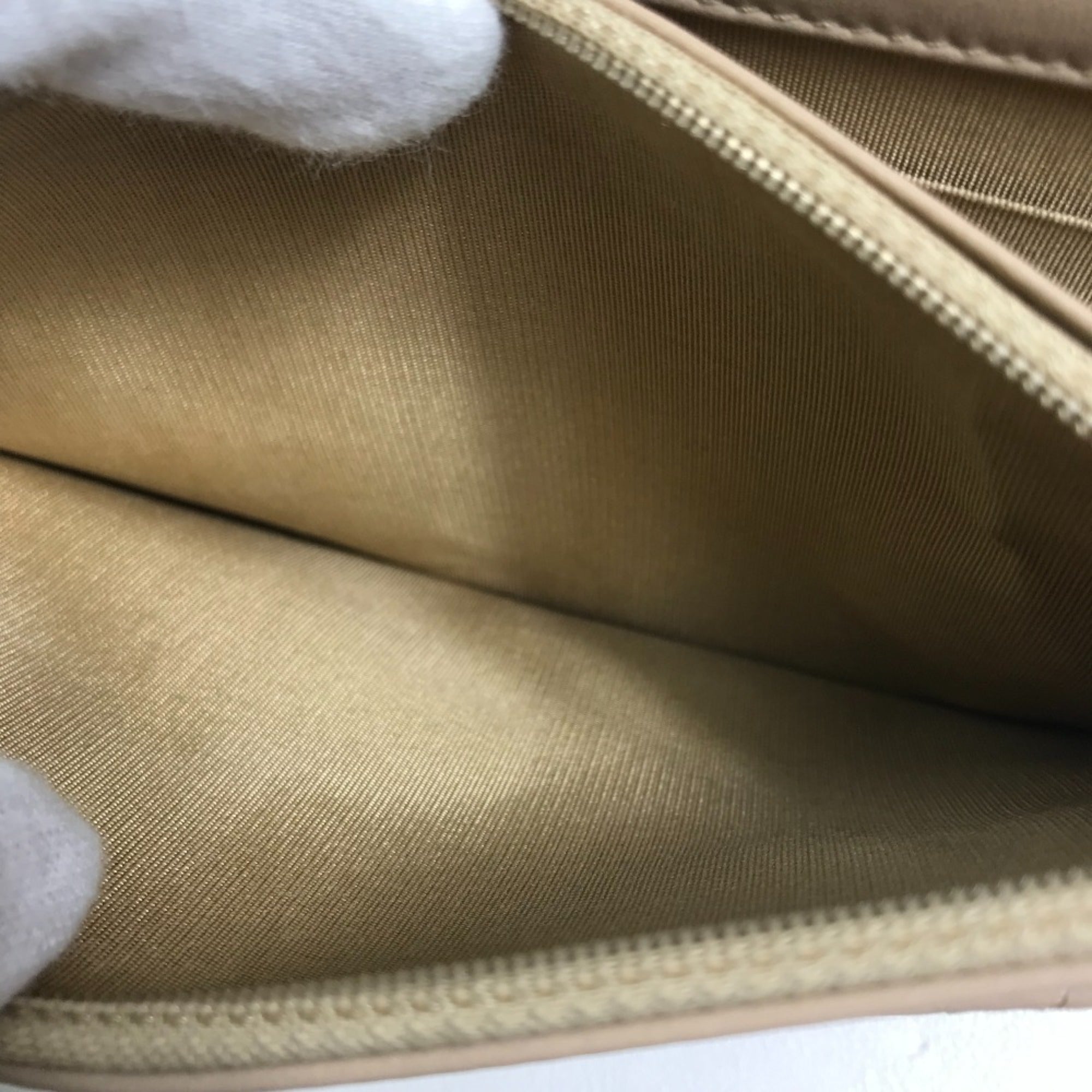 Chanel Beige Leather Long Wallet (Bi-Fold)