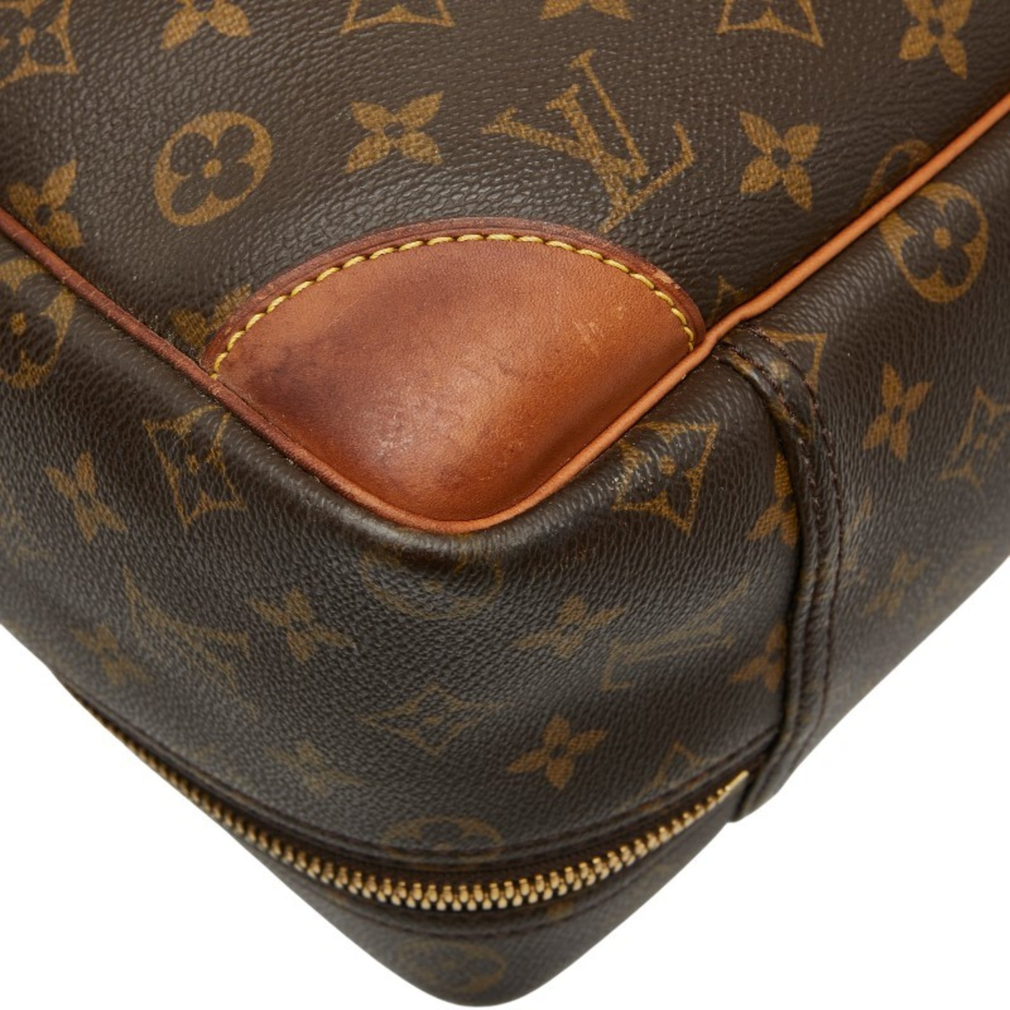 Louis Vuitton Brown Pvc Leather Boston Bag Briefcase