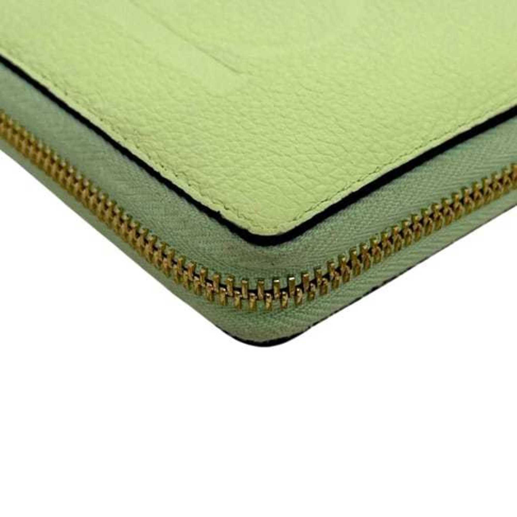 Gucci Light Green Leather Long Wallet (Bi-Fold) (Pre-Owned)
