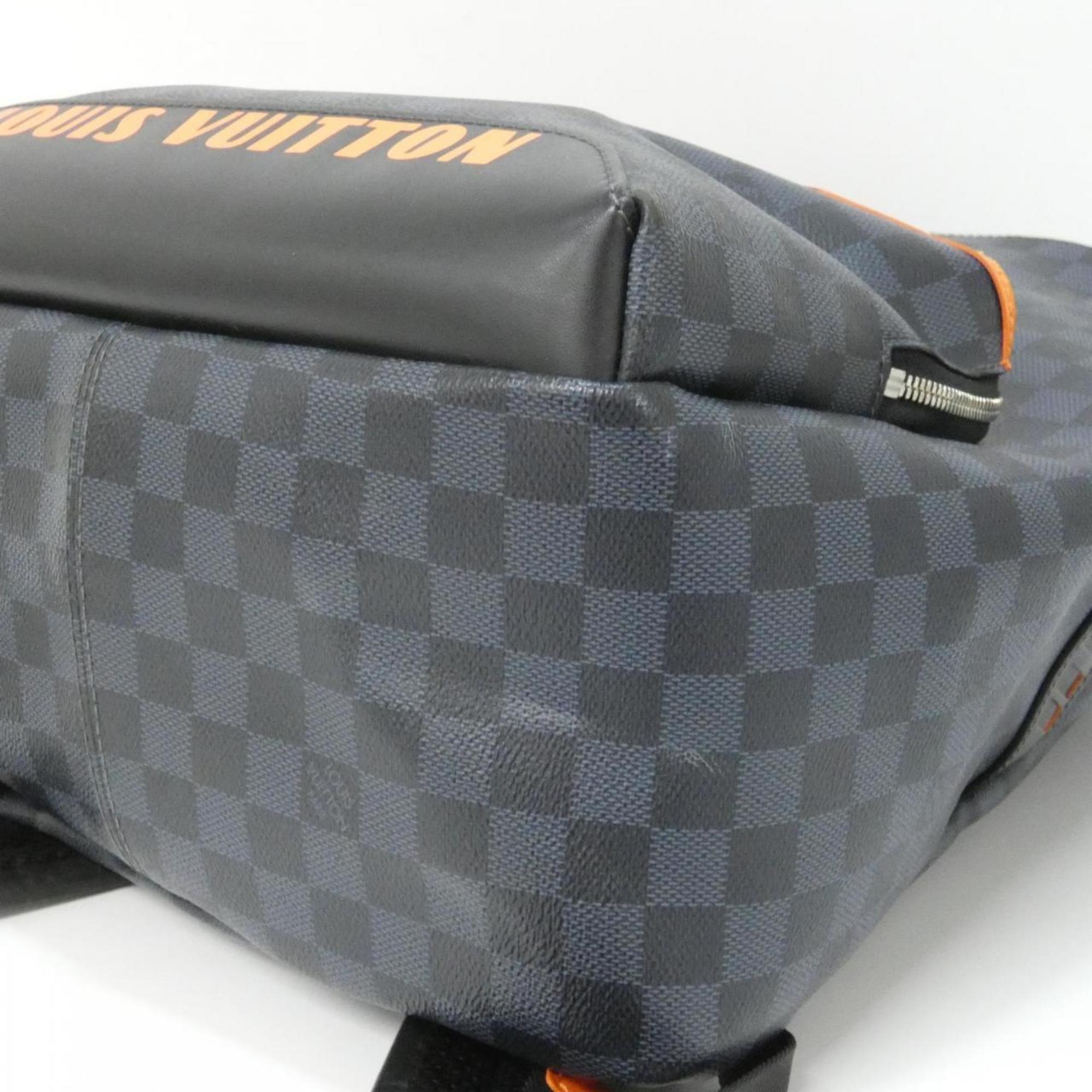 Louis Vuitton Black Cobalt Coated Canvas Backpack