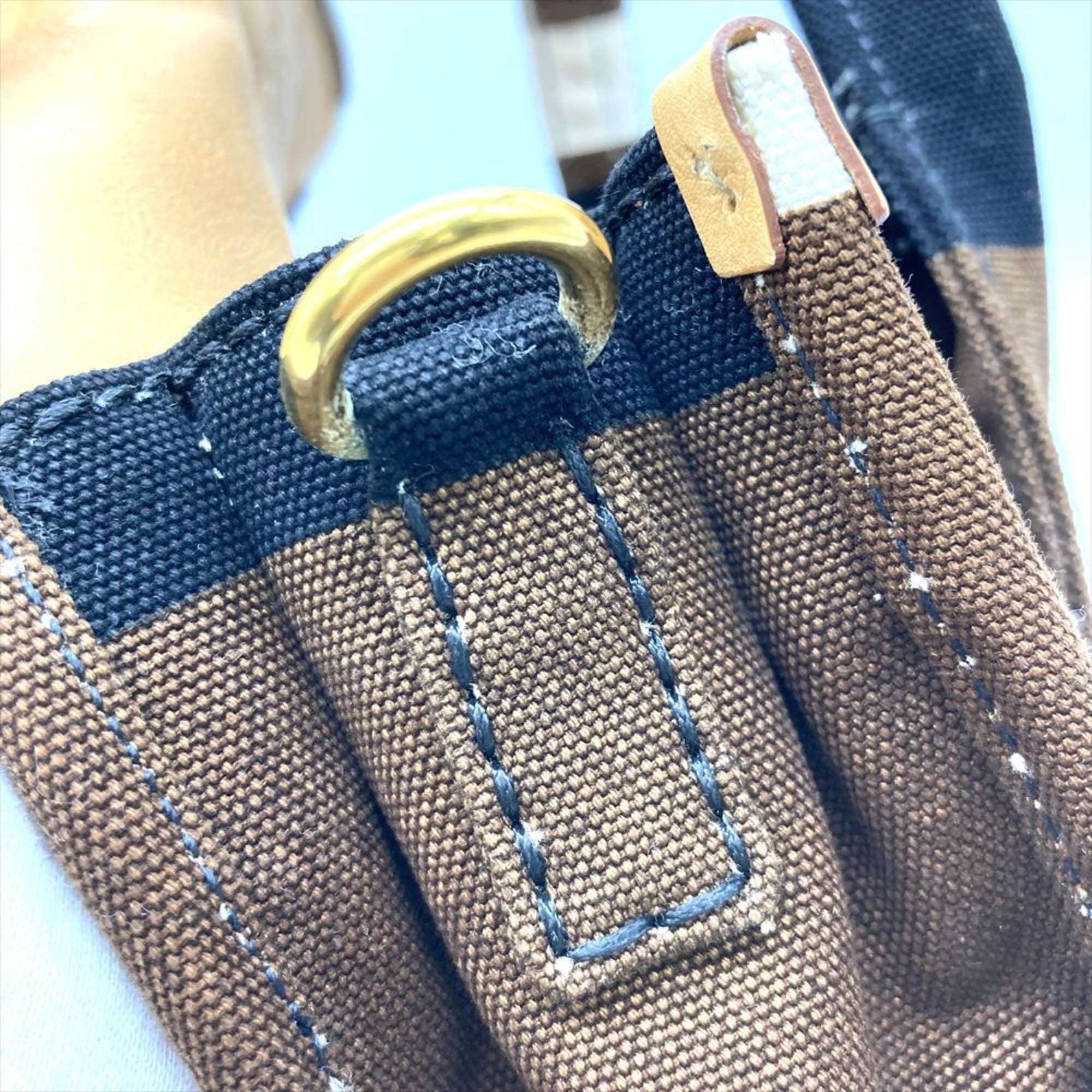 Prada Brown Multi-Color Canvas Handbag