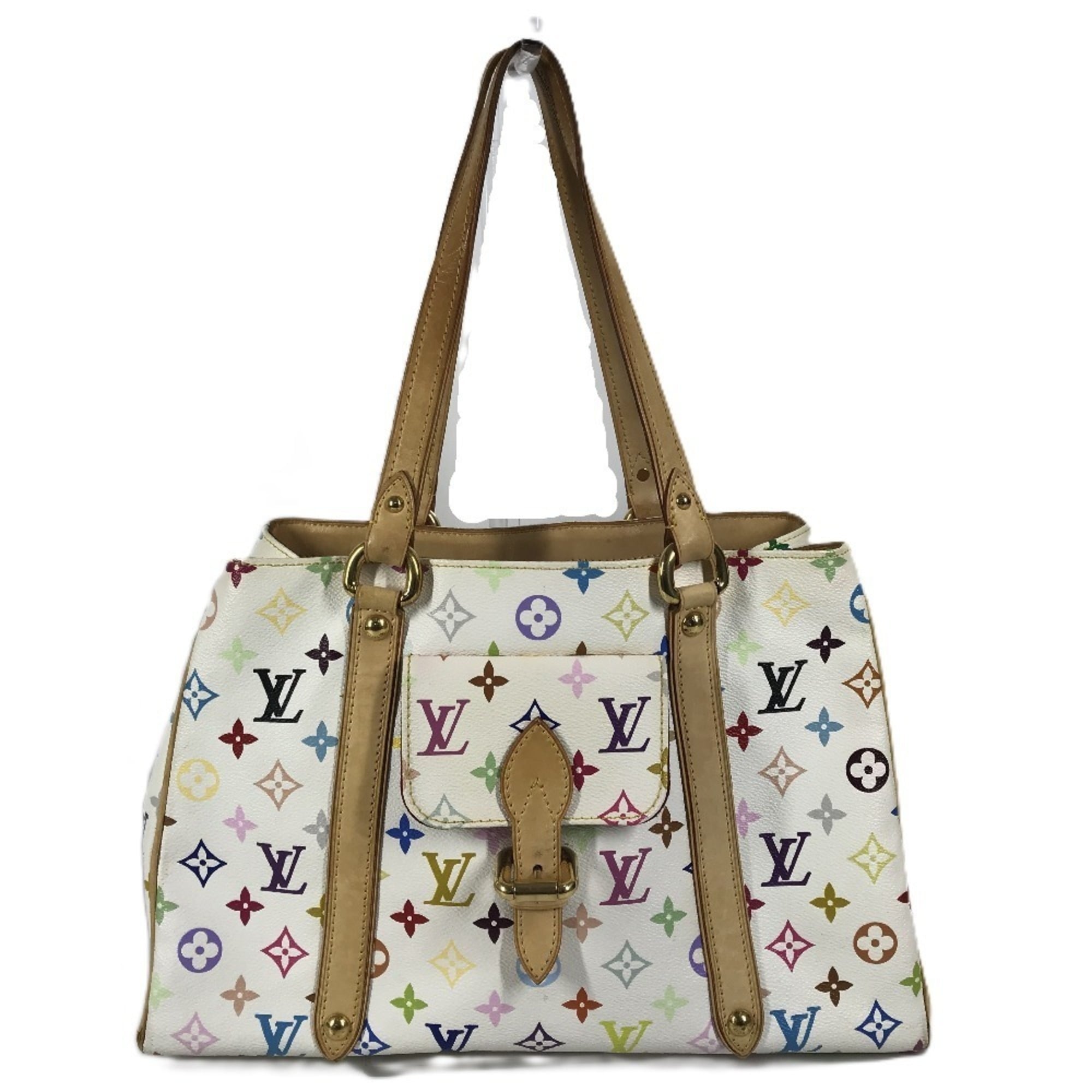 Louis Vuitton Blanc White Monogram Multicolore Shoulder Bag Tote Bag