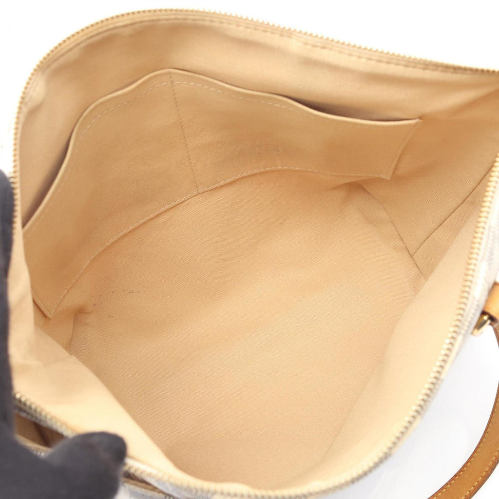 Louis Vuitton White Coated Canvas Leather Tote Bag