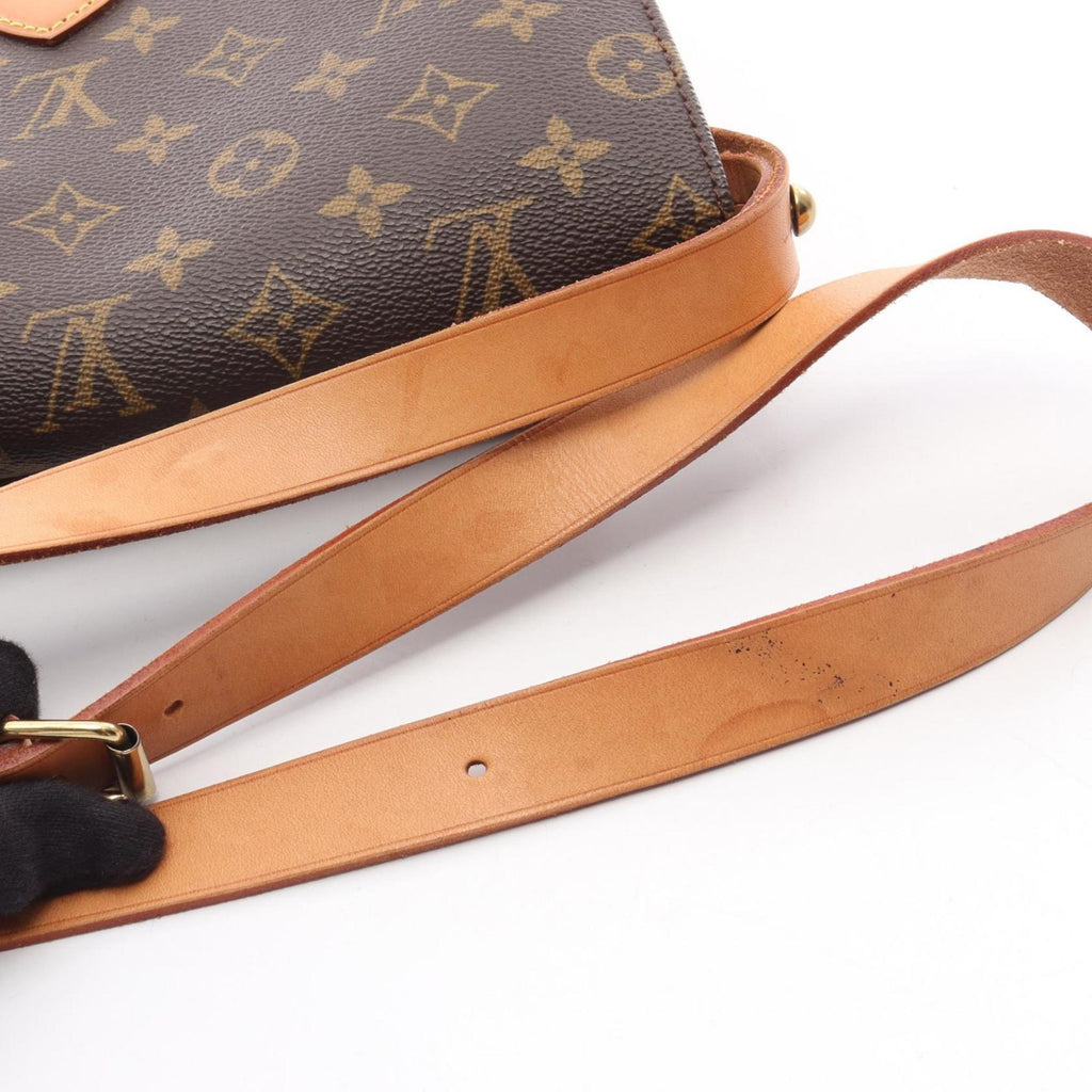 Louis Vuitton Brown Coated Canvas Leather Shoulder Bag