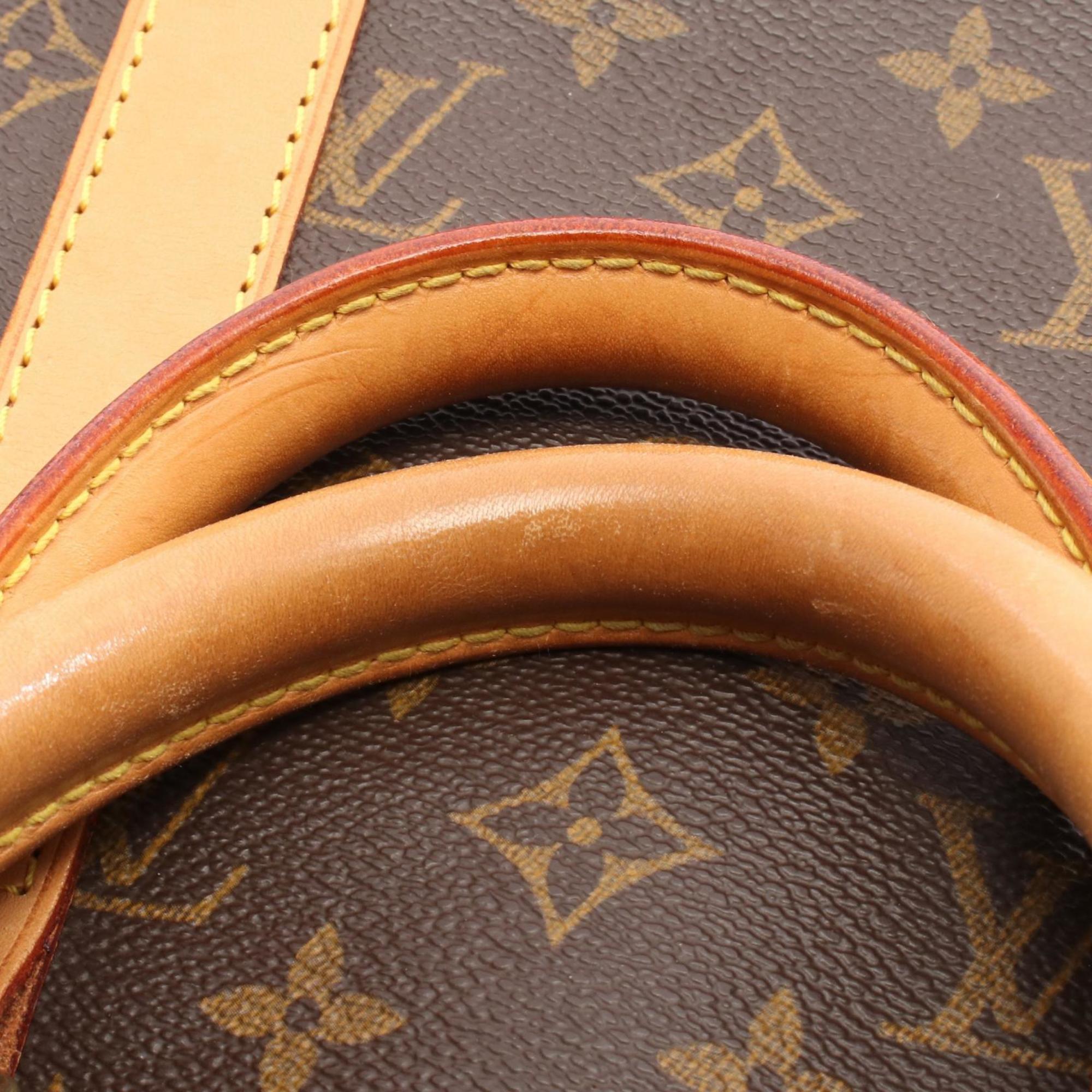 Louis Vuitton Brown Coated Canvas Leather Boston Bag