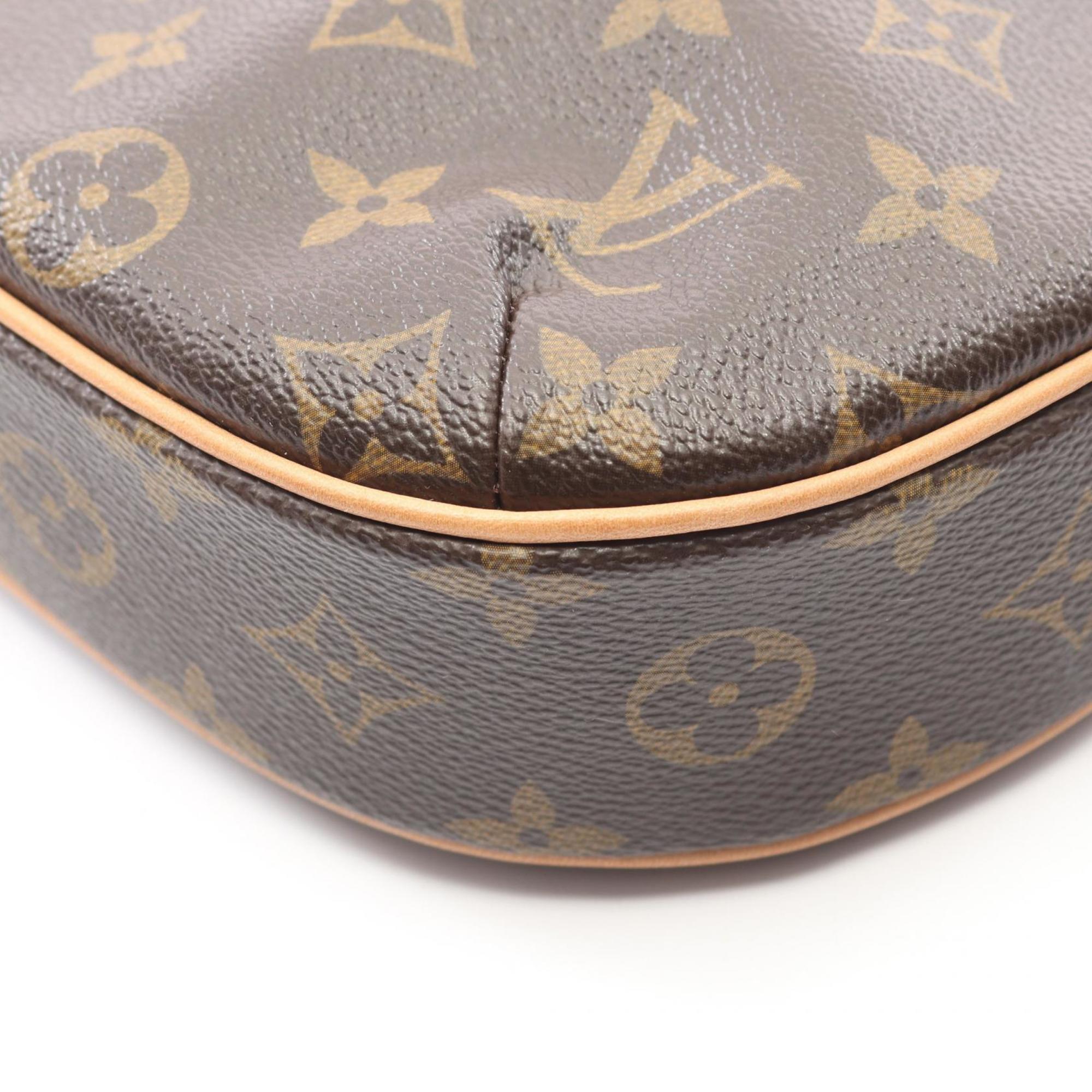 Louis Vuitton Brown Coated Canvas Leather Handbag Shoulder Bag