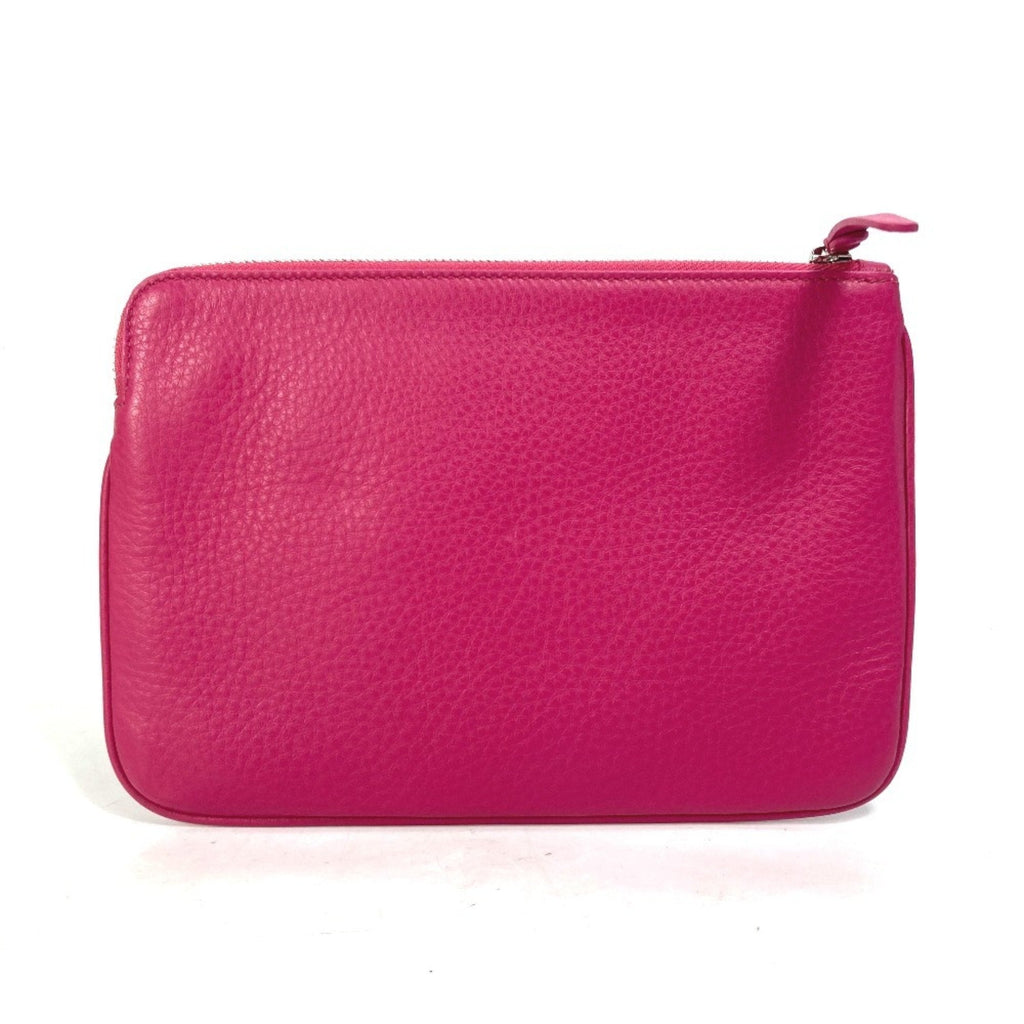 Balenciaga Black Pink Leather Clutch Bag Pouch