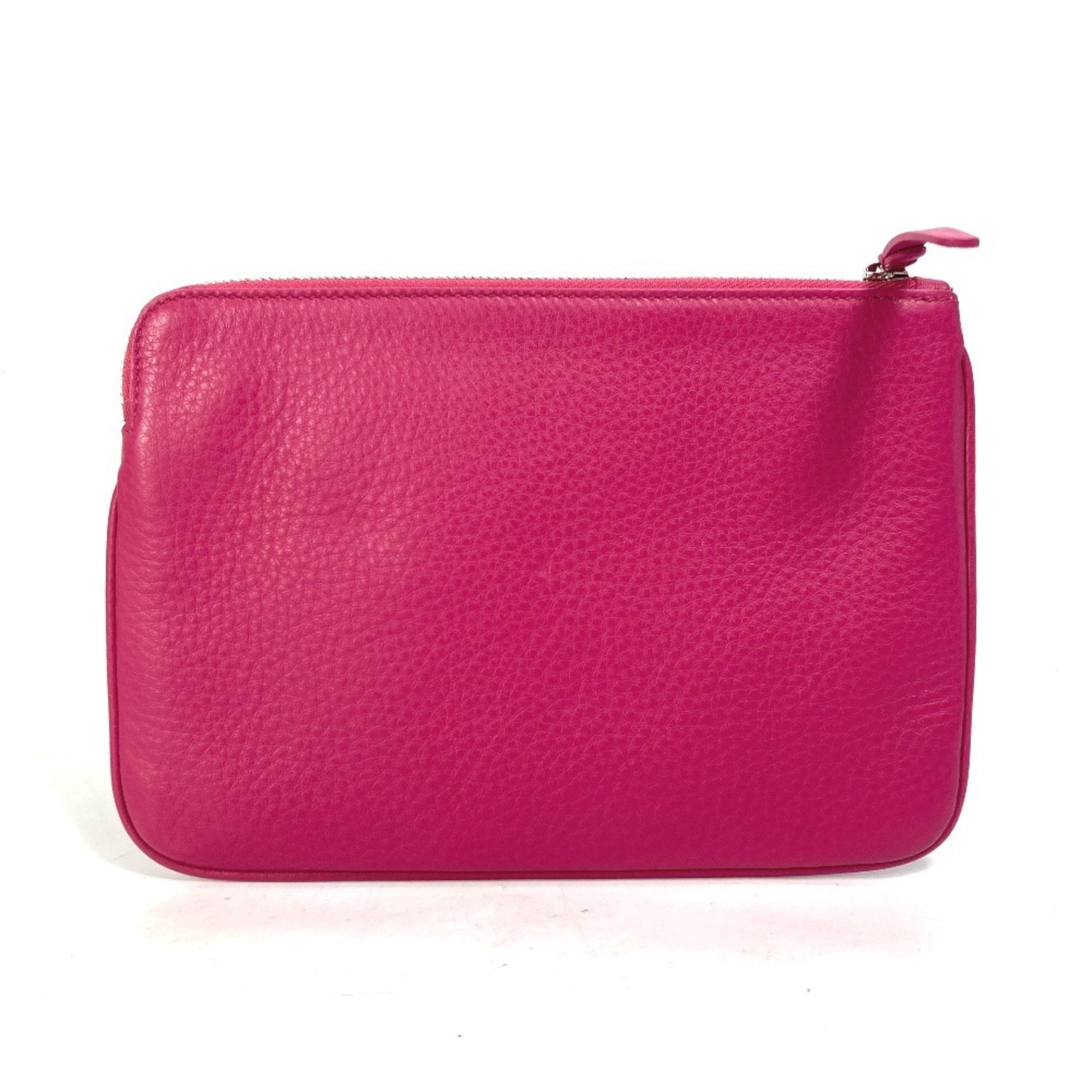 Balenciaga Black Pink Leather Clutch Bag Pouch