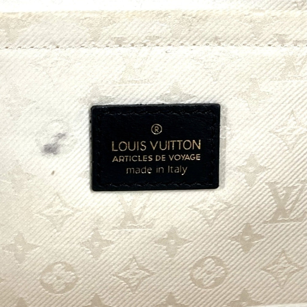 Louis Vuitton Black Galle Yellow Leather Canvas Boston Bag Shoulder Bag Tote Bag