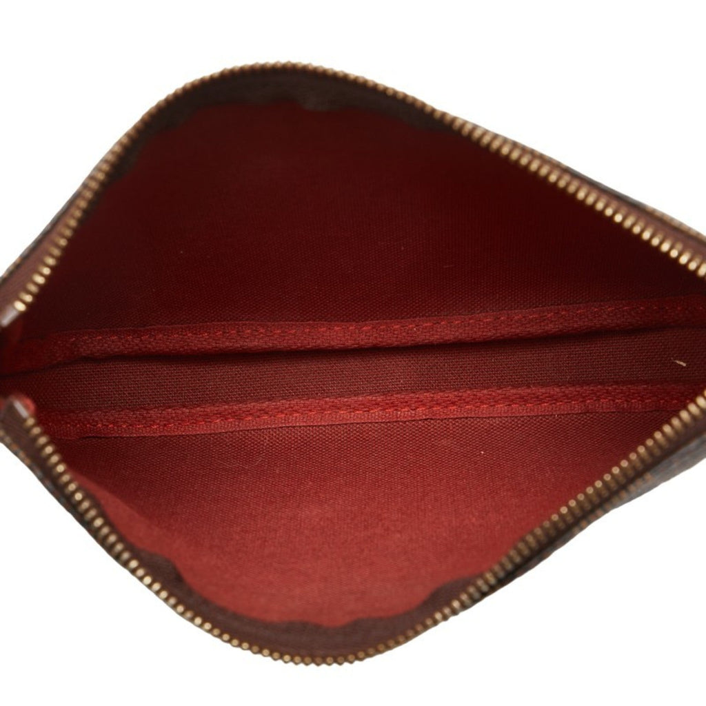 Louis Vuitton Brown Pvc Leather Handbag Pochette Pouch