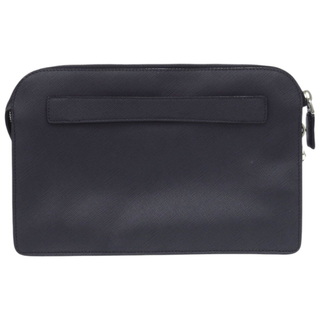 Prada Saffiano Navy Saffiano Triangle Clutch Bag
