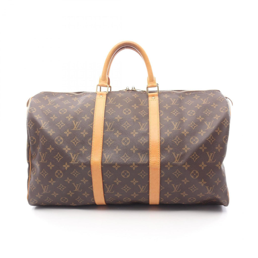 Louis Vuitton Brown Monogram Coated Canvas Leather Boston Bag