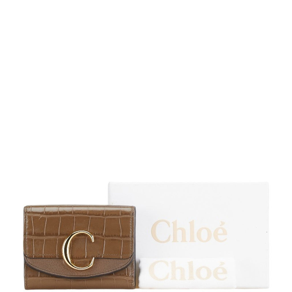 Chloé Brown Leather Wallet (Tri-Fold) (Pre-Owned)