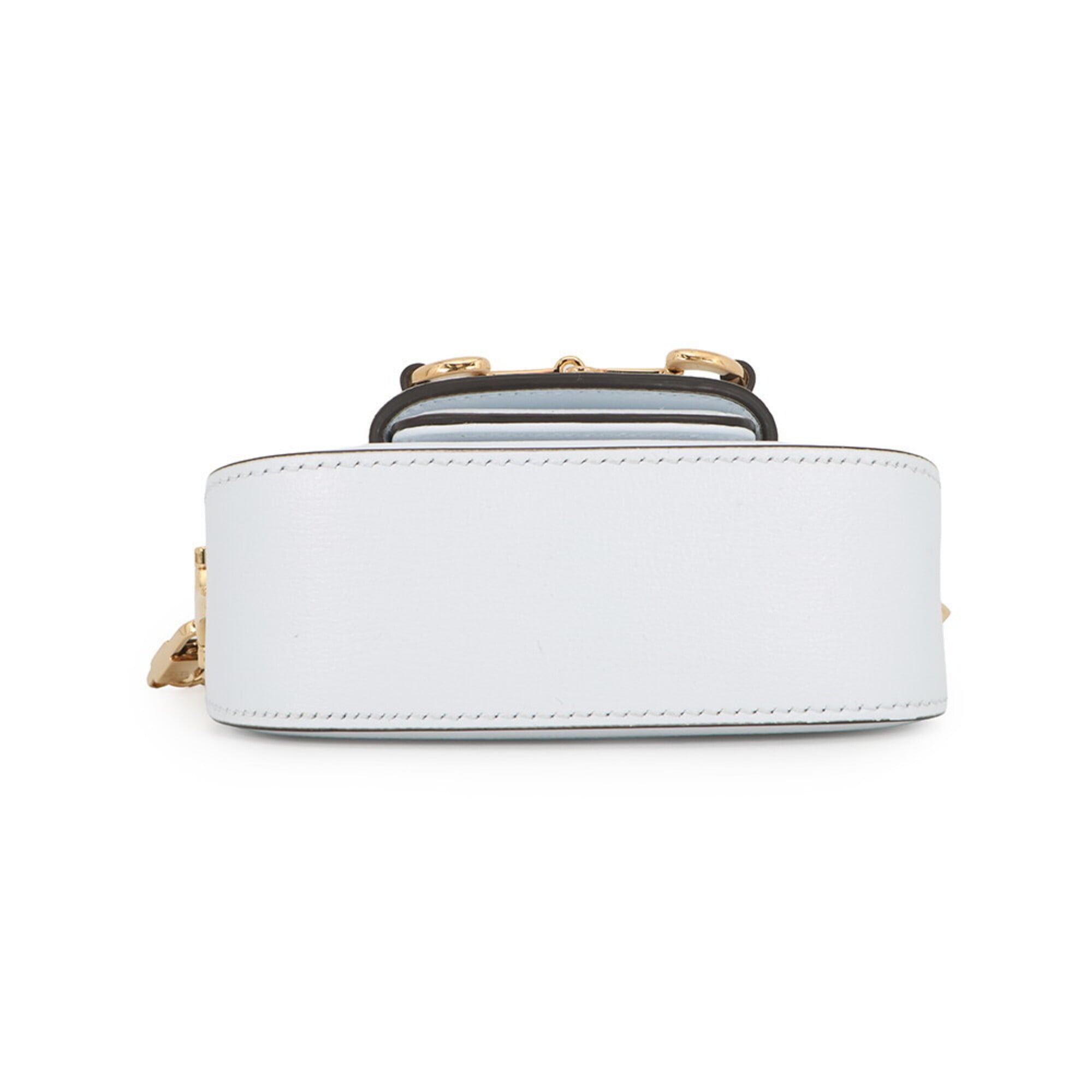 Gucci Horsebit White Leather Handbag Shoulder Bag (Pre-Owned)