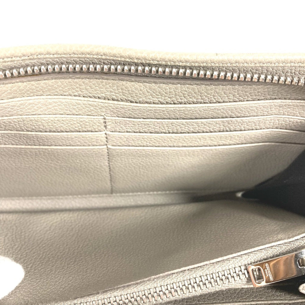 Saint Laurent Gray Leather Long Wallet (Bi-Fold) (Pre-Owned)