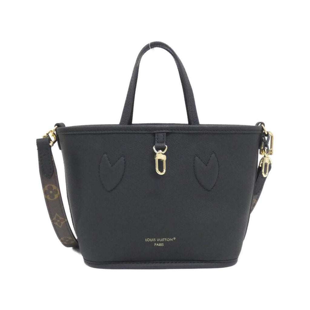 Louis Vuitton Black Marron Coated Canvas Leather Handbag