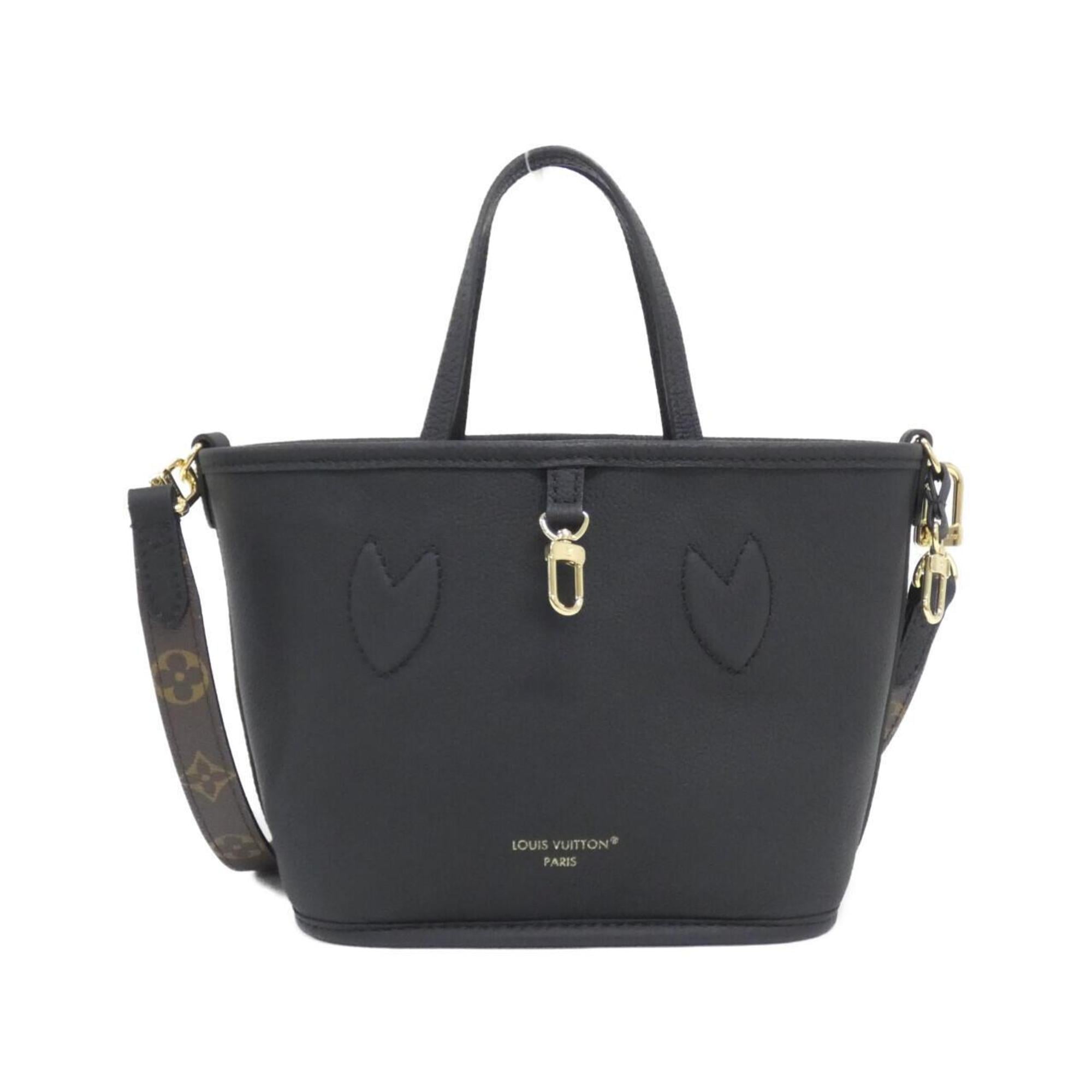 Louis Vuitton Black Marron Coated Canvas Leather Handbag
