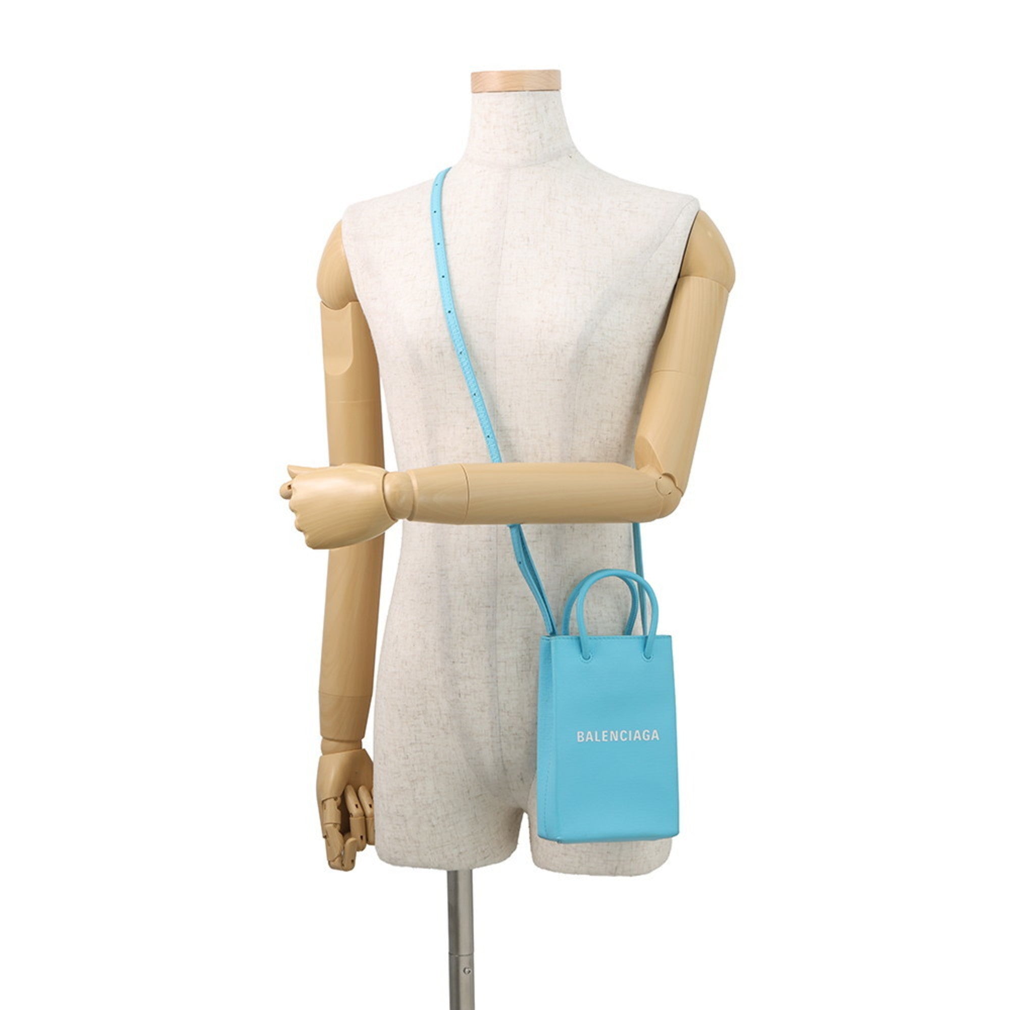 Balenciaga Light Blue Leather Handbag Shoulder