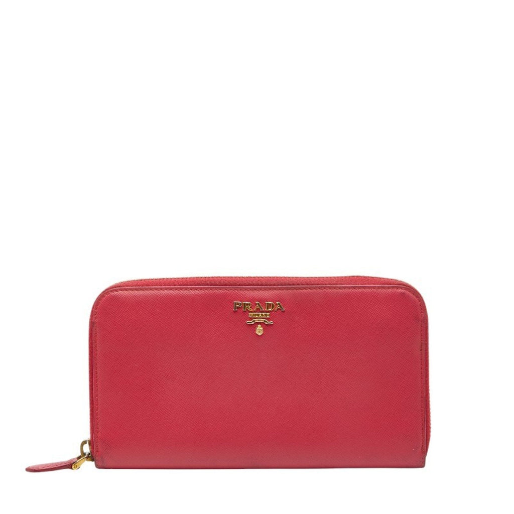 Prada Pink Leather Long Wallet (Bi-Fold)