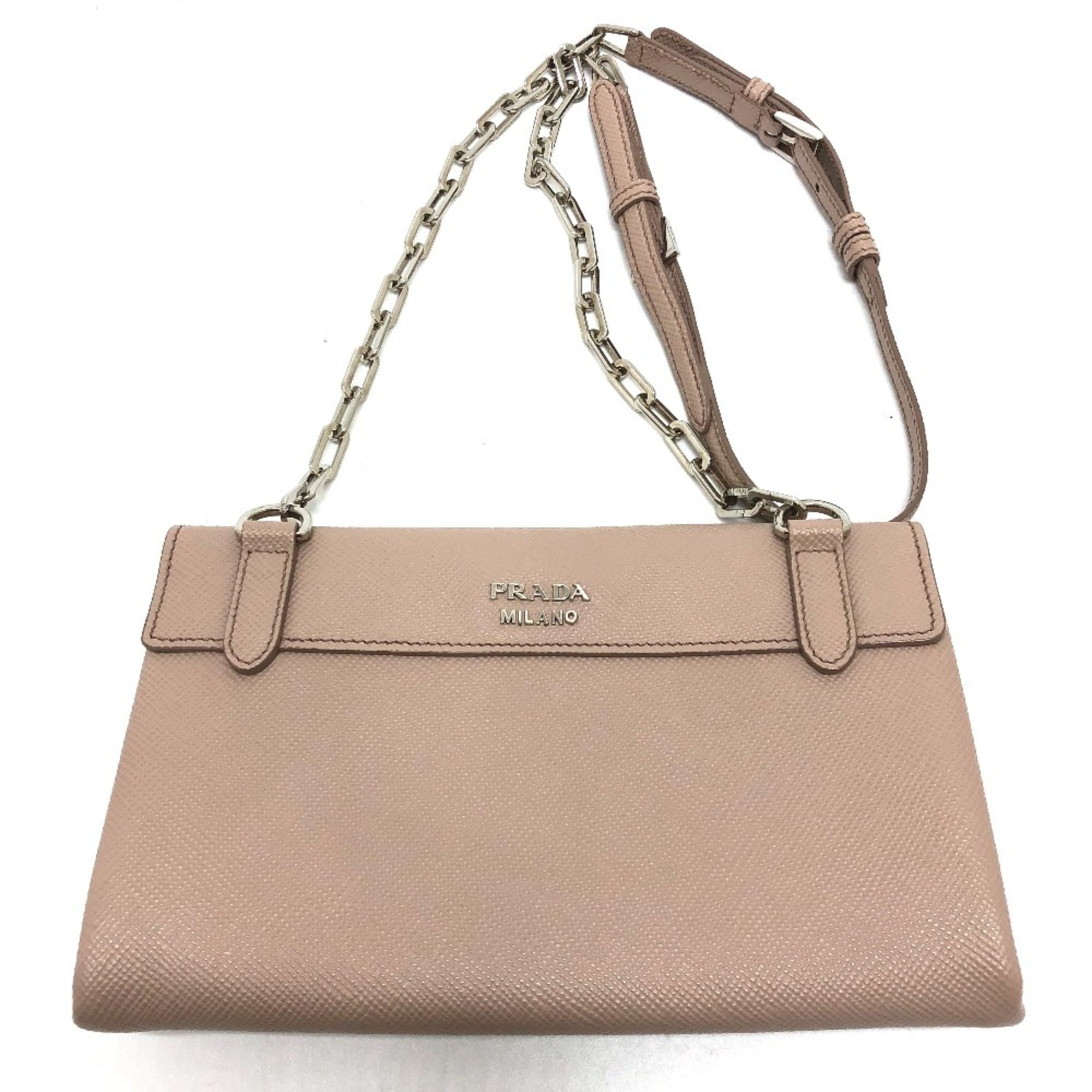 Prada Beige Leather Shoulder Bag