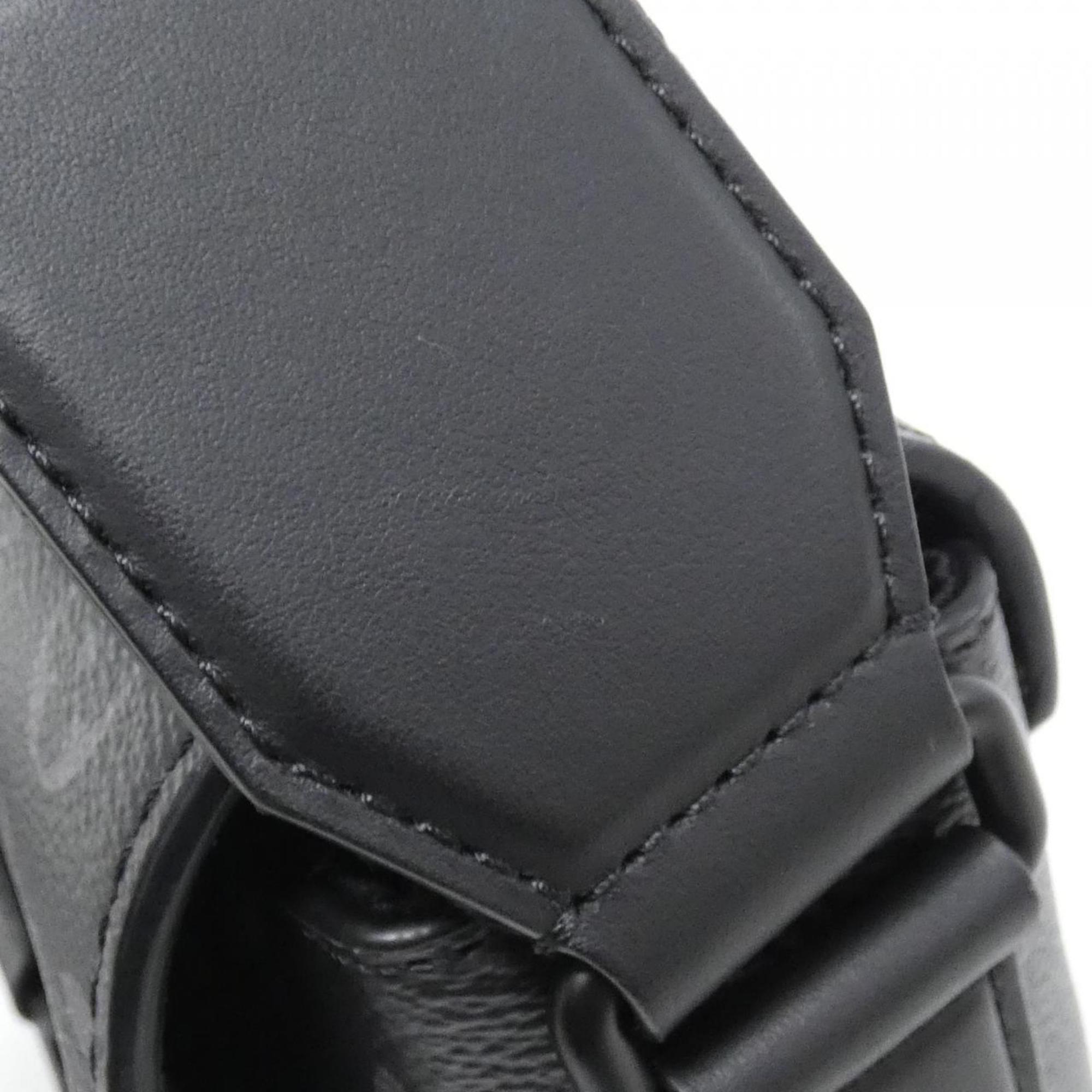 Louis Vuitton Black Coated Canvas Shoulder Bag