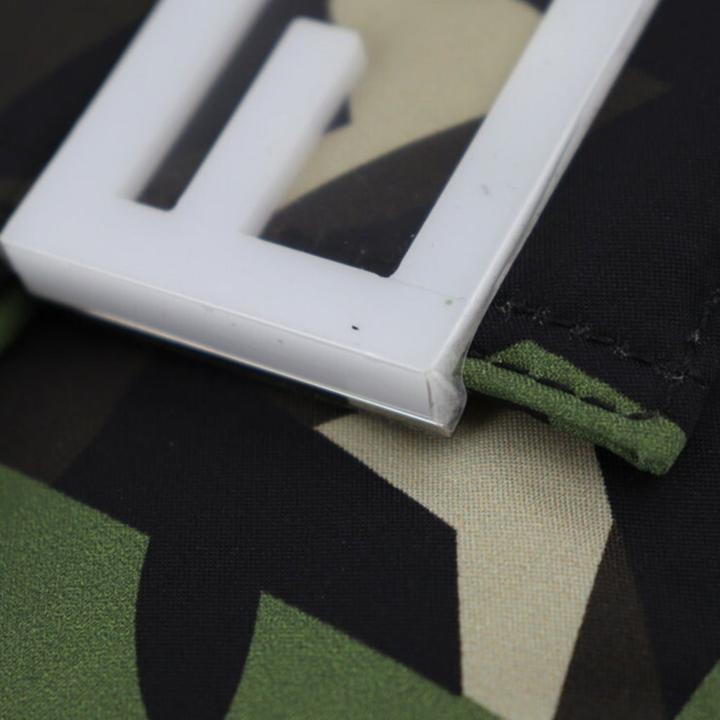 Fendi Beige Black Camouflage Green Nylon Leather Clutch Bag Fanny Pack Pouch Shoulder Bag