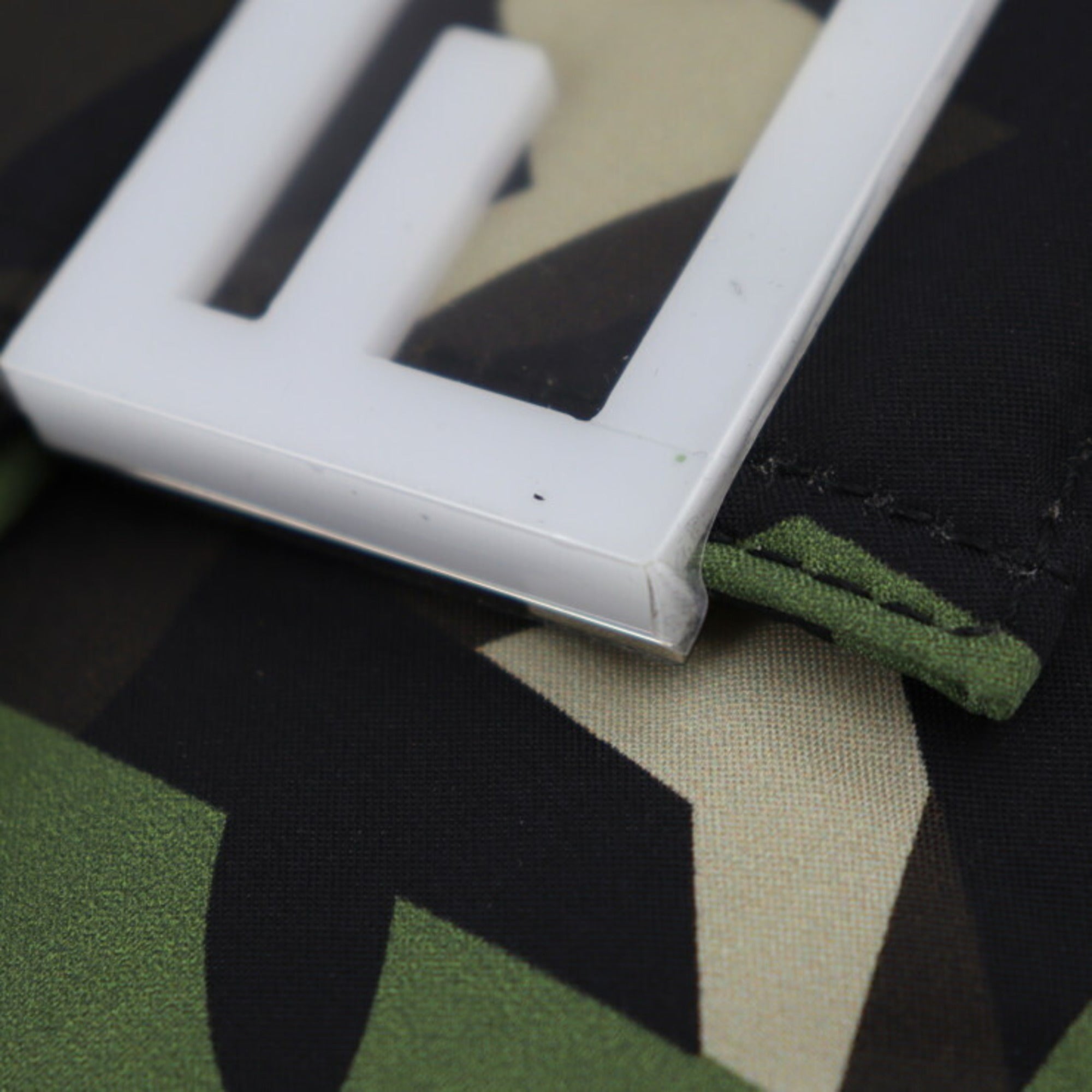 Fendi Beige Black Camouflage Green Nylon Leather Clutch Bag Fanny Pack Pouch Shoulder Bag