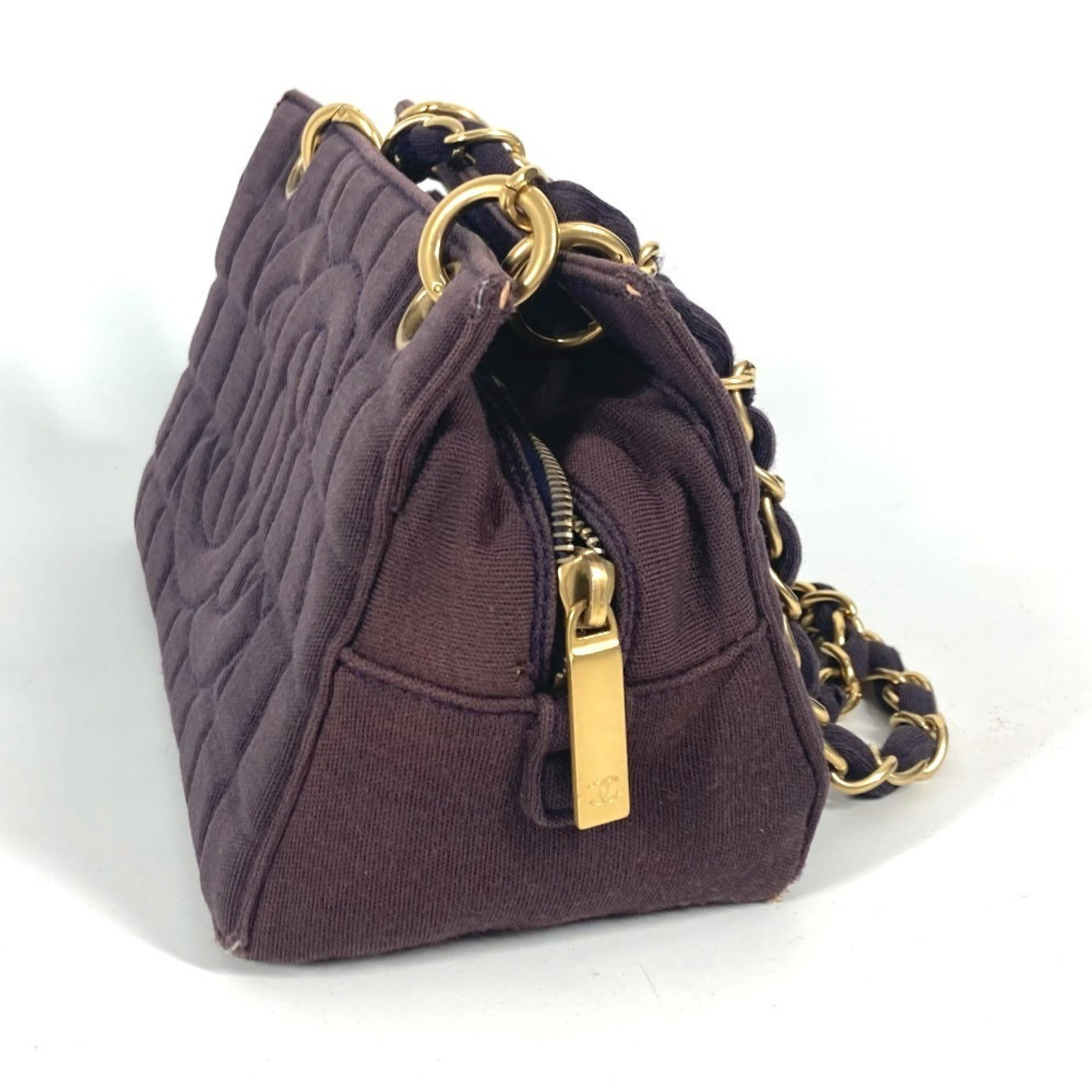 Chanel Purple Jersey Shoulder Bag