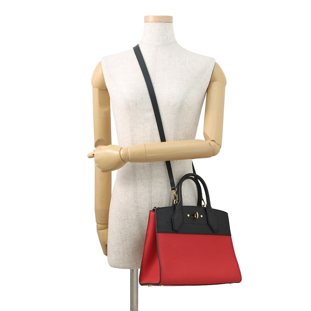 Louis Vuitton Noir Rouge Leather Handbag Shoulder Bag