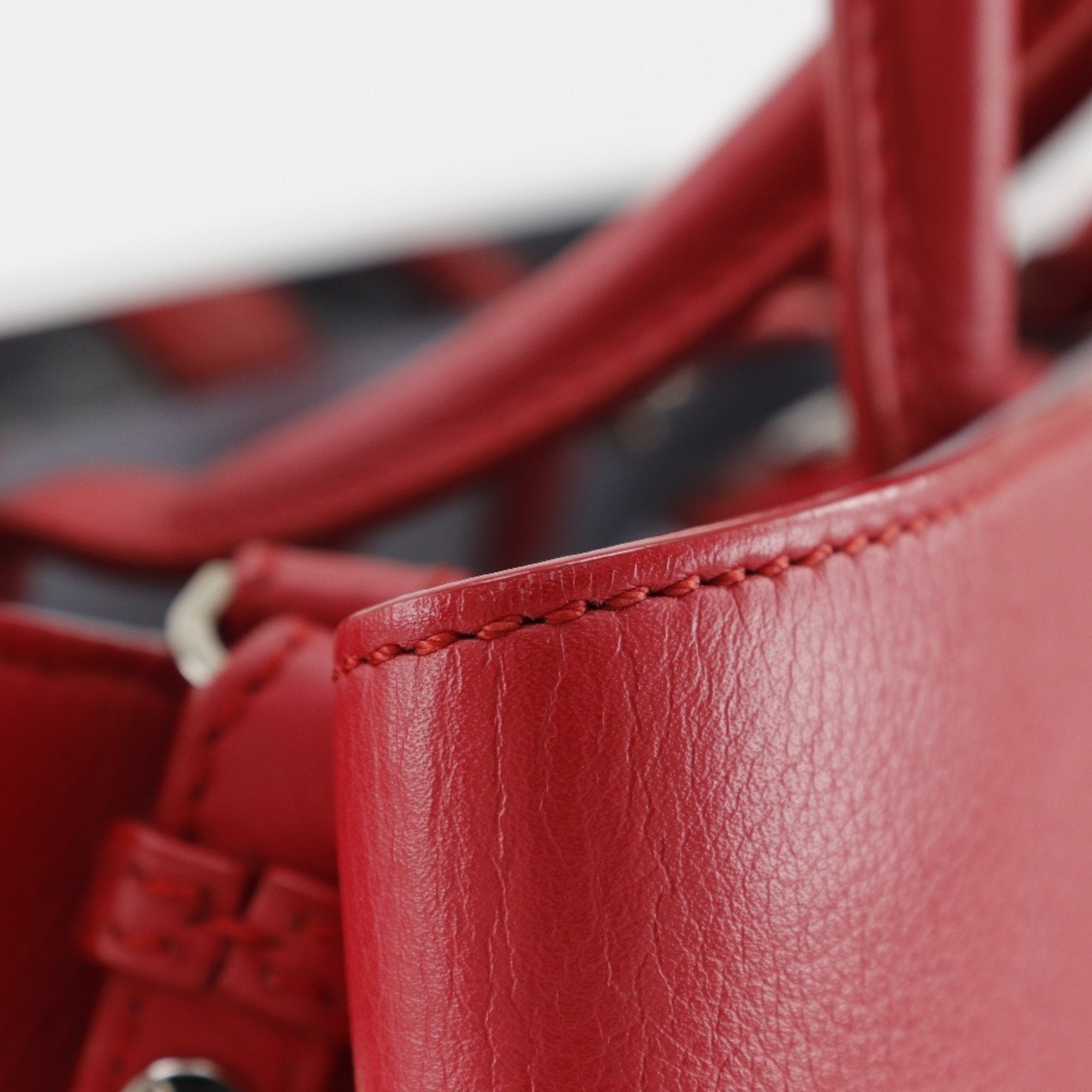 Fendi Red Color Leather Handbag