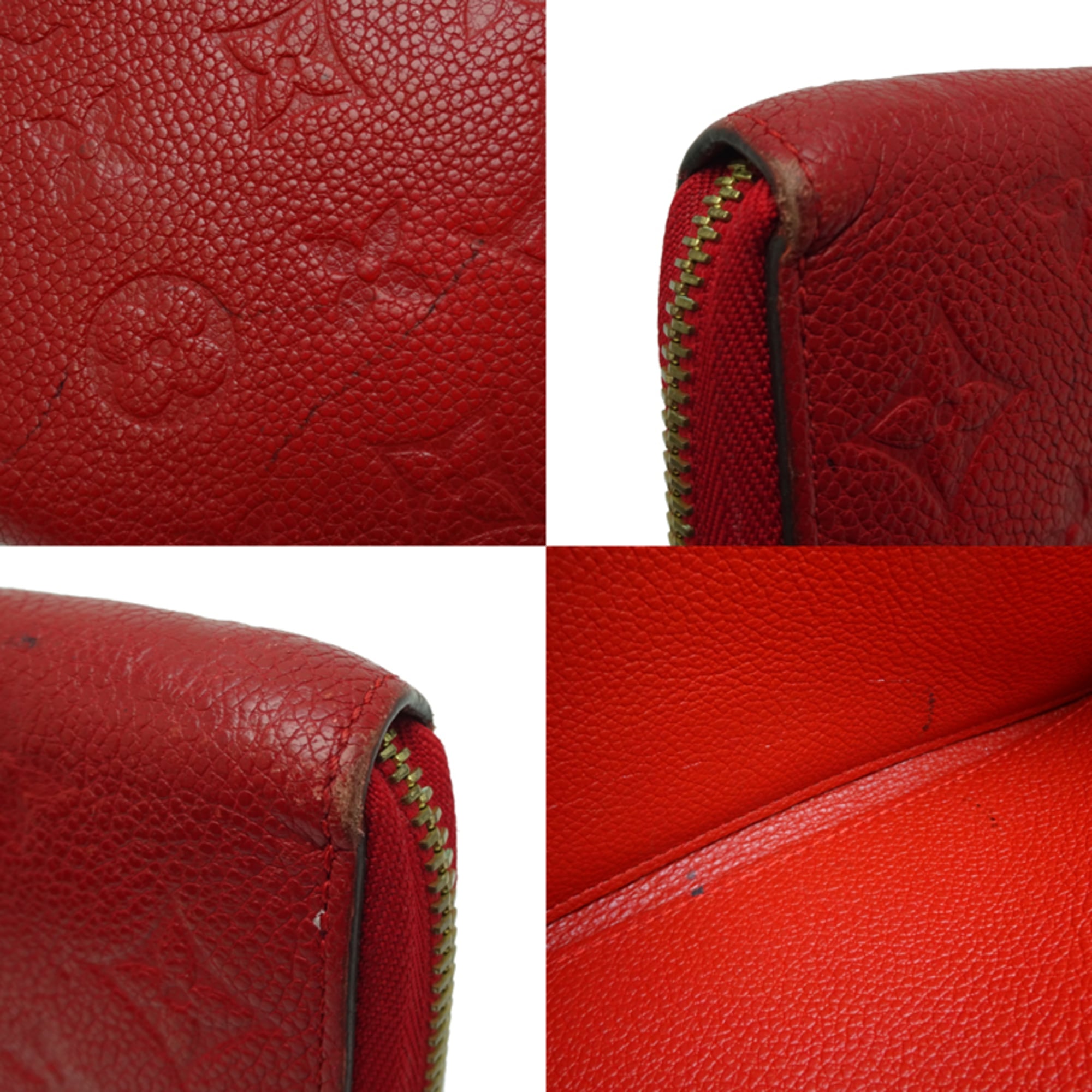 Louis Vuitton Cerise Red Color Monogram Empreinte Long Wallet