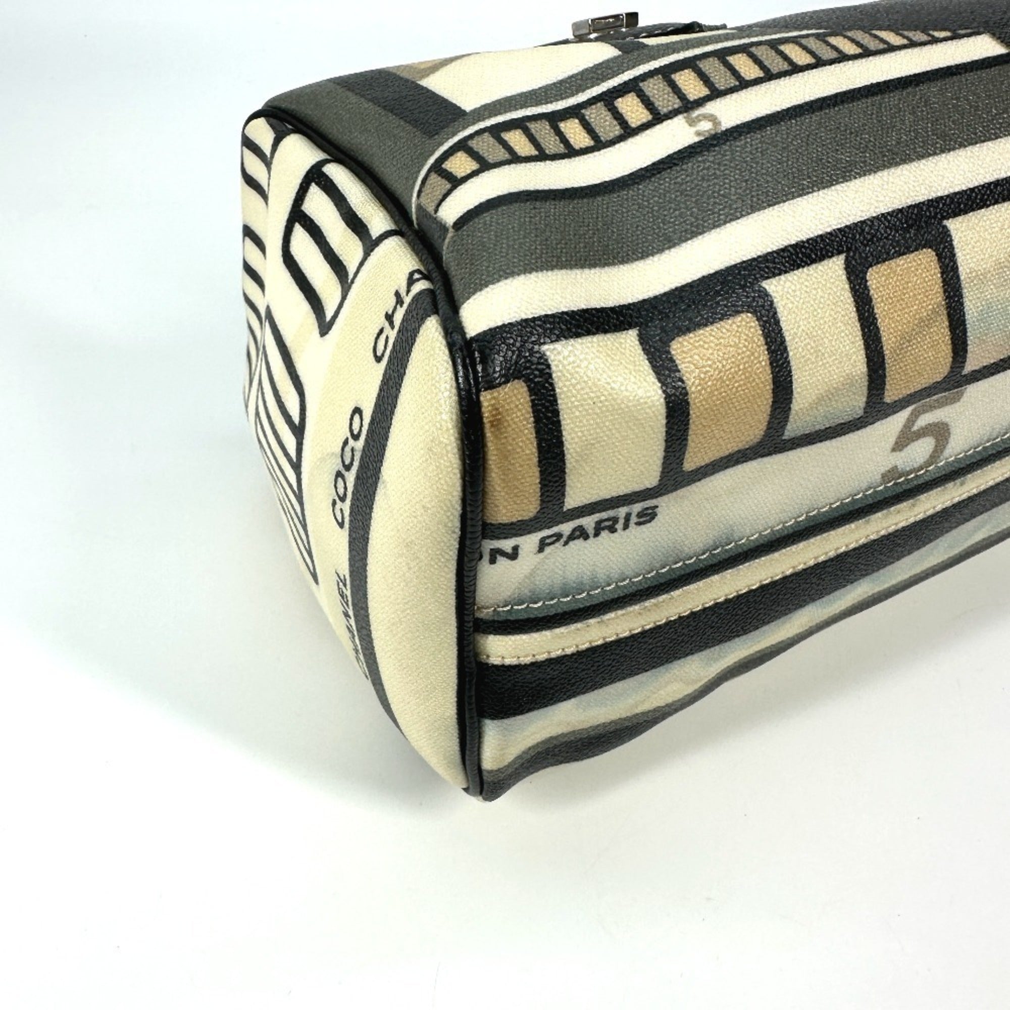 Chanel Black Yellow Pvc Boston Bag Handbag