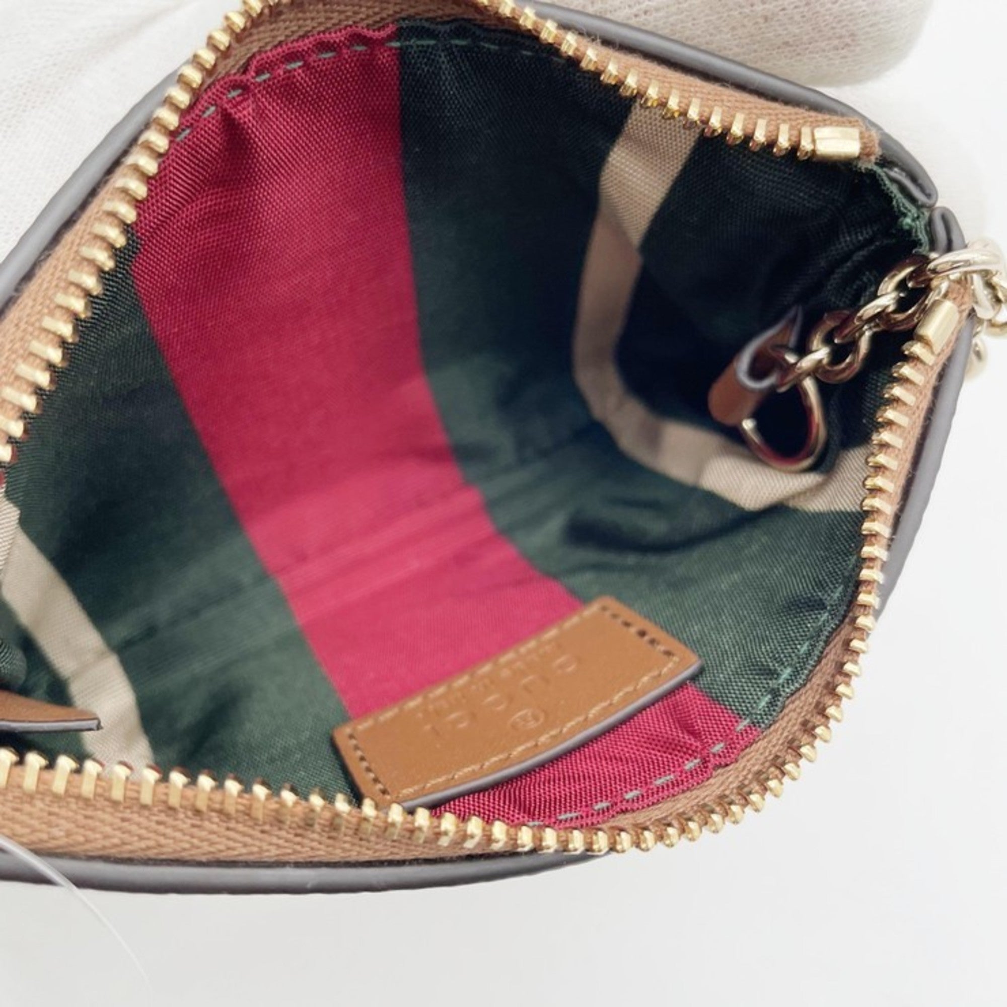 Gucci Gg Supreme Beige Brown Pvc Leather/Webbing Coin Purse/Coin Case (Pre-Owned)