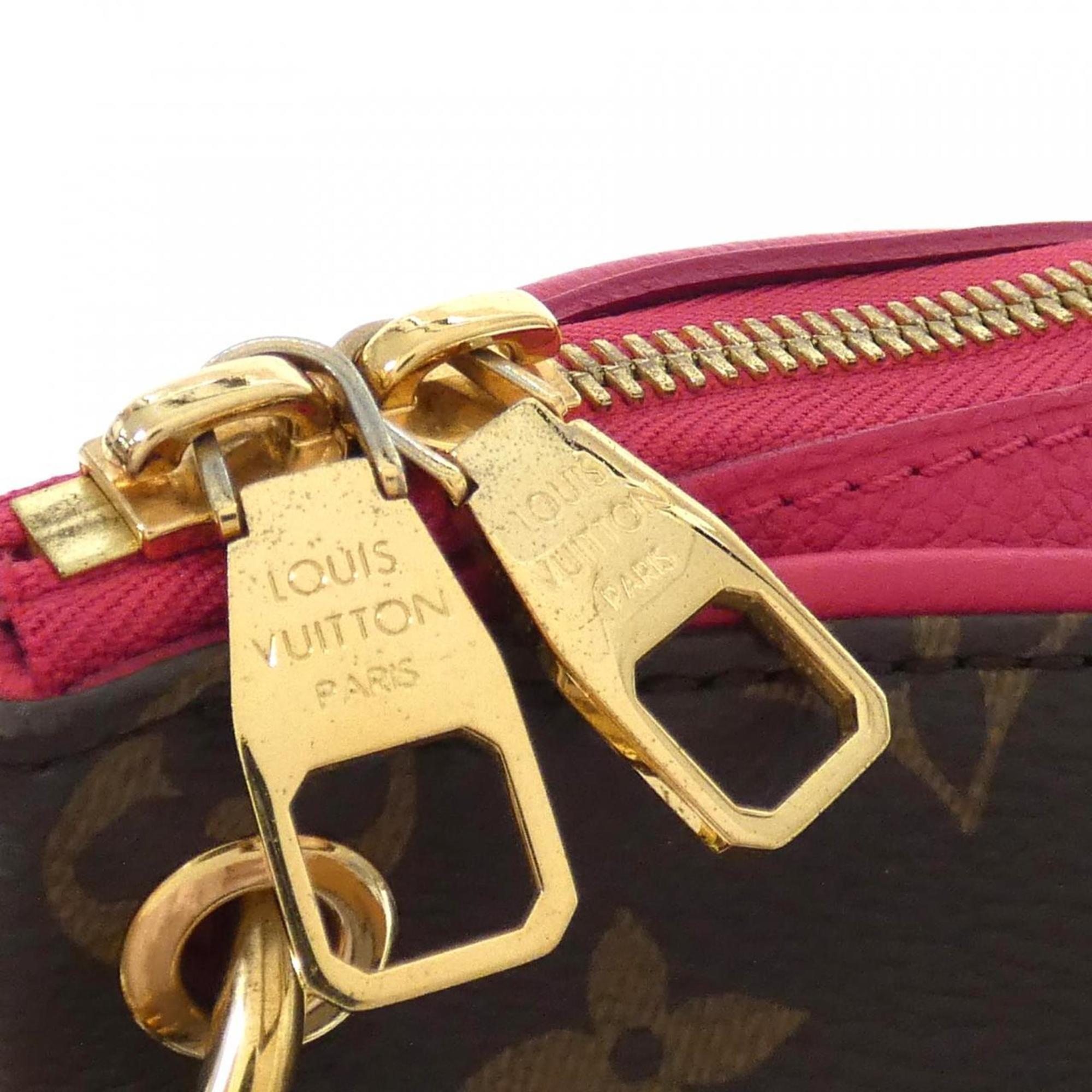 Louis Vuitton Monogram Marron Rose Litchi Coated Canvas Leather Handbag