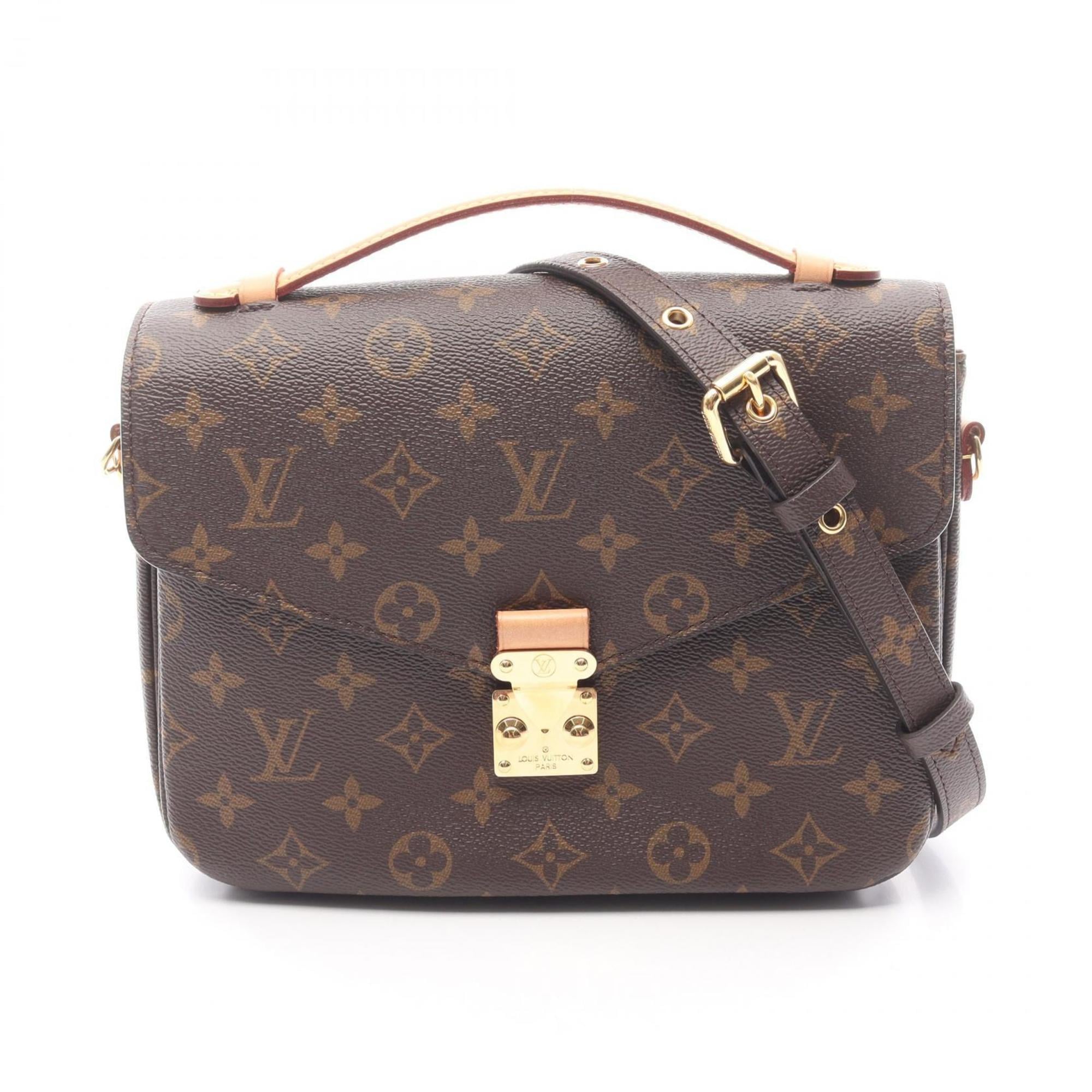 Louis Vuitton Brown Coated Canvas Leather Handbag Pochette