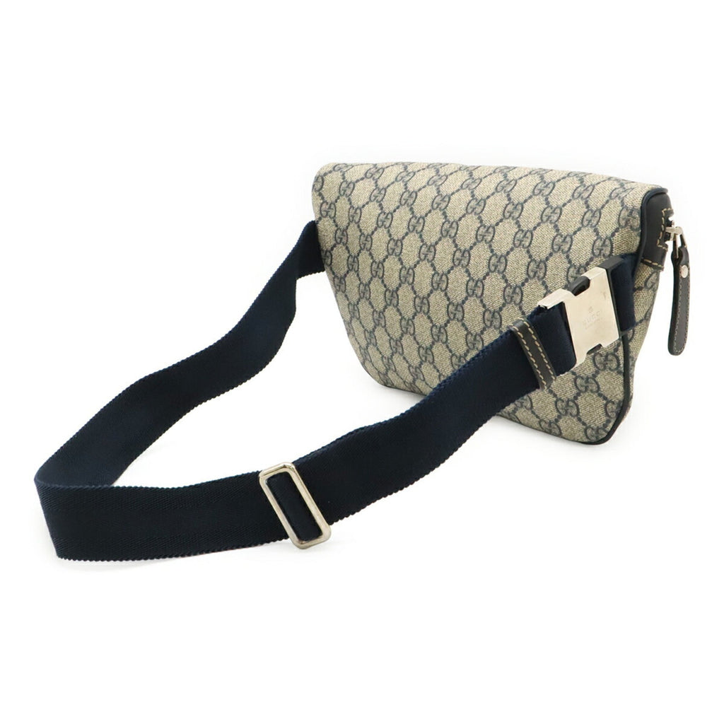 Gucci Gg Imprimé Navy Coated Canvas Pvc Leather Pouch Sling Bag (Pre-Owned)