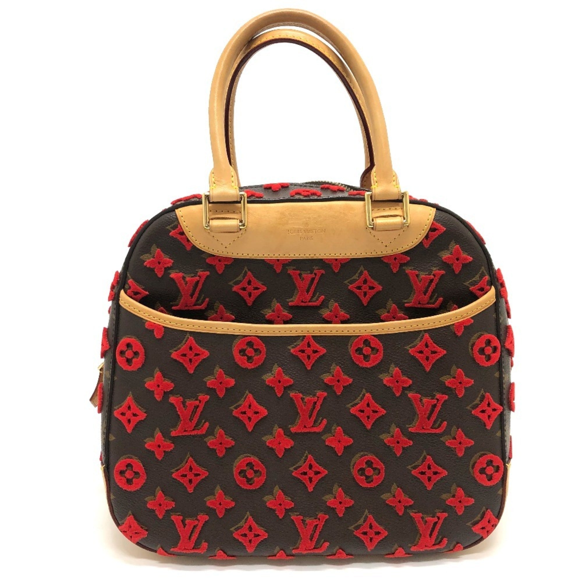 Louis Vuitton Monogram Tuffetage Brown Red Color Monogram Handbag