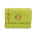Christian Dior Lime Yellow Leather Shoulder Bag (Pre-Owned)
