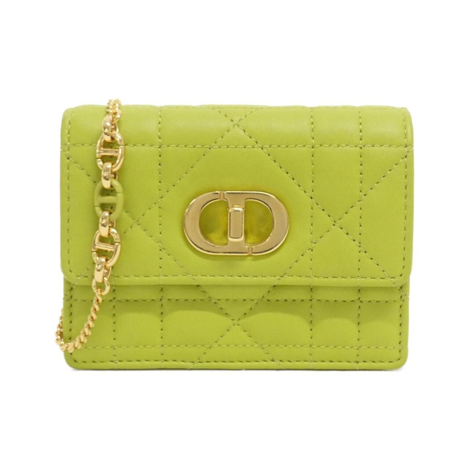 Christian Dior Lime Yellow Leather Shoulder Bag (Pre-Owned)