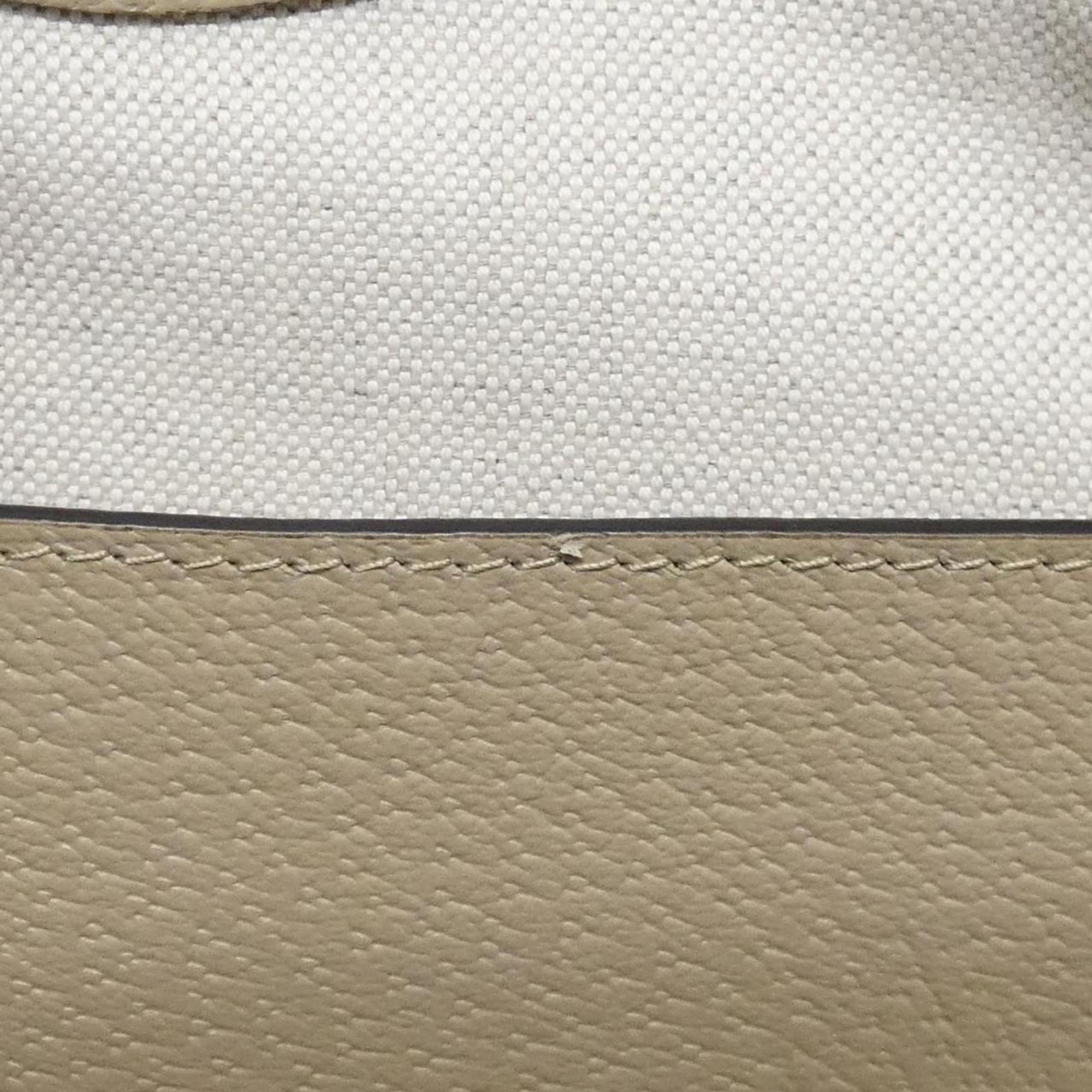 Gucci Beige White Gg Supreme Canvas Leather Shoulder Bag (Pre-Owned)