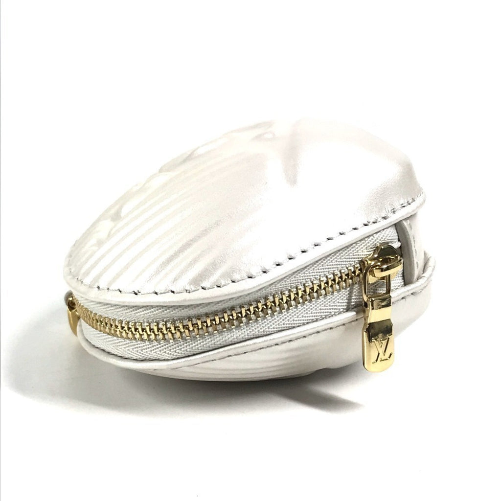 Louis Vuitton White Leather Coin Purse/Coin Case