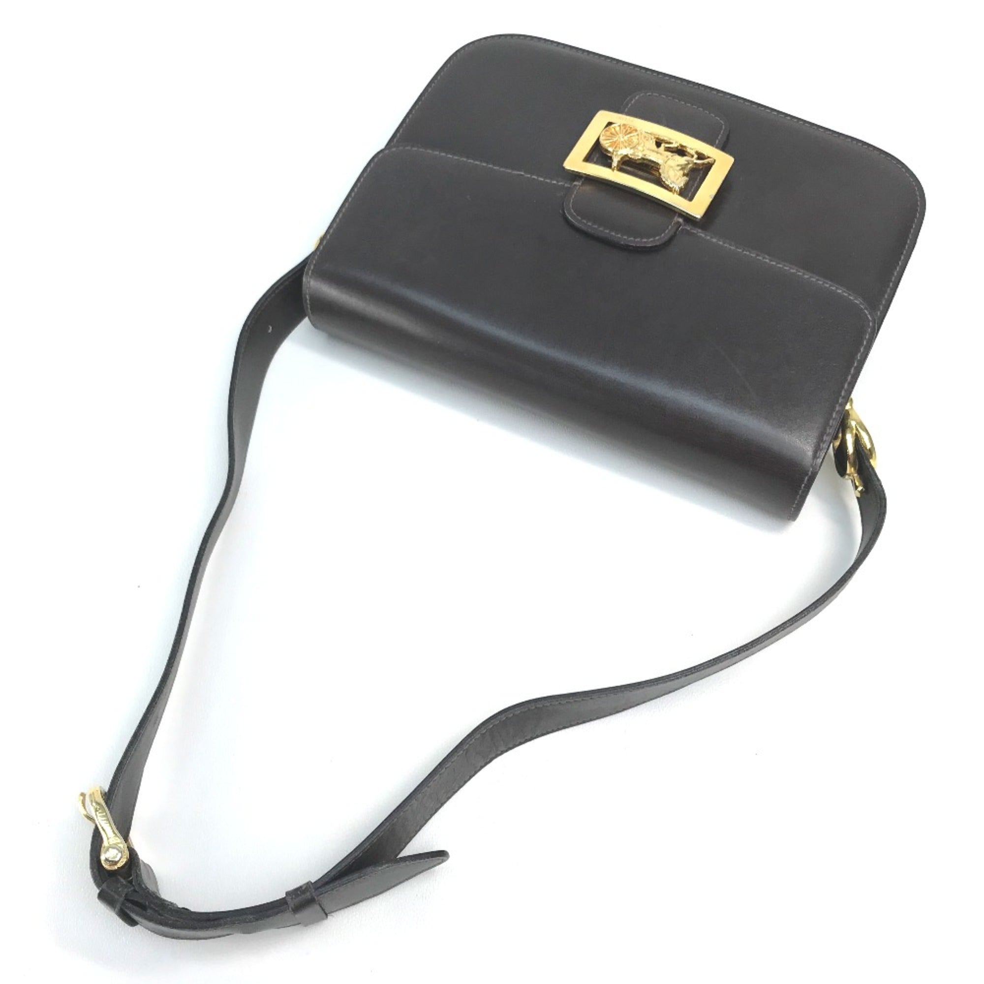 Celine Brown Leather Shoulder Bag
