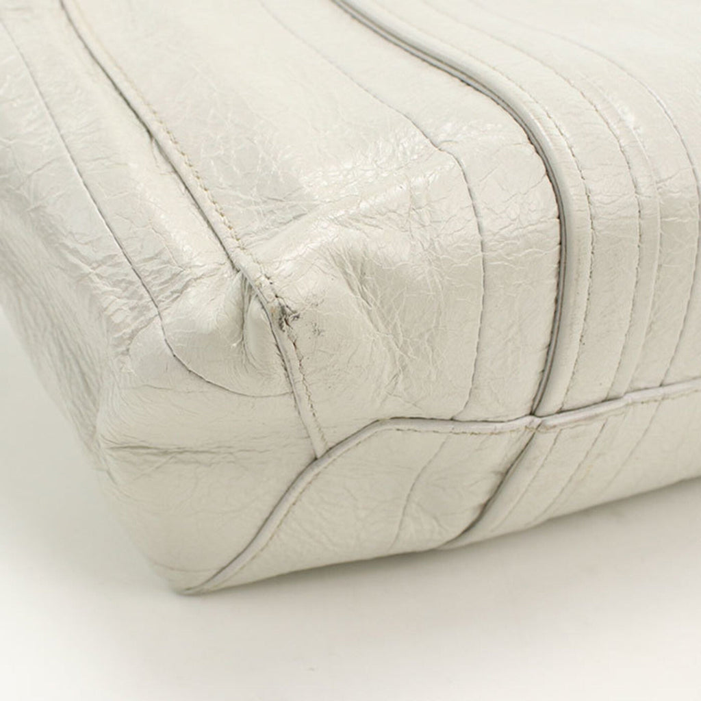 Balenciaga White Leather Tote